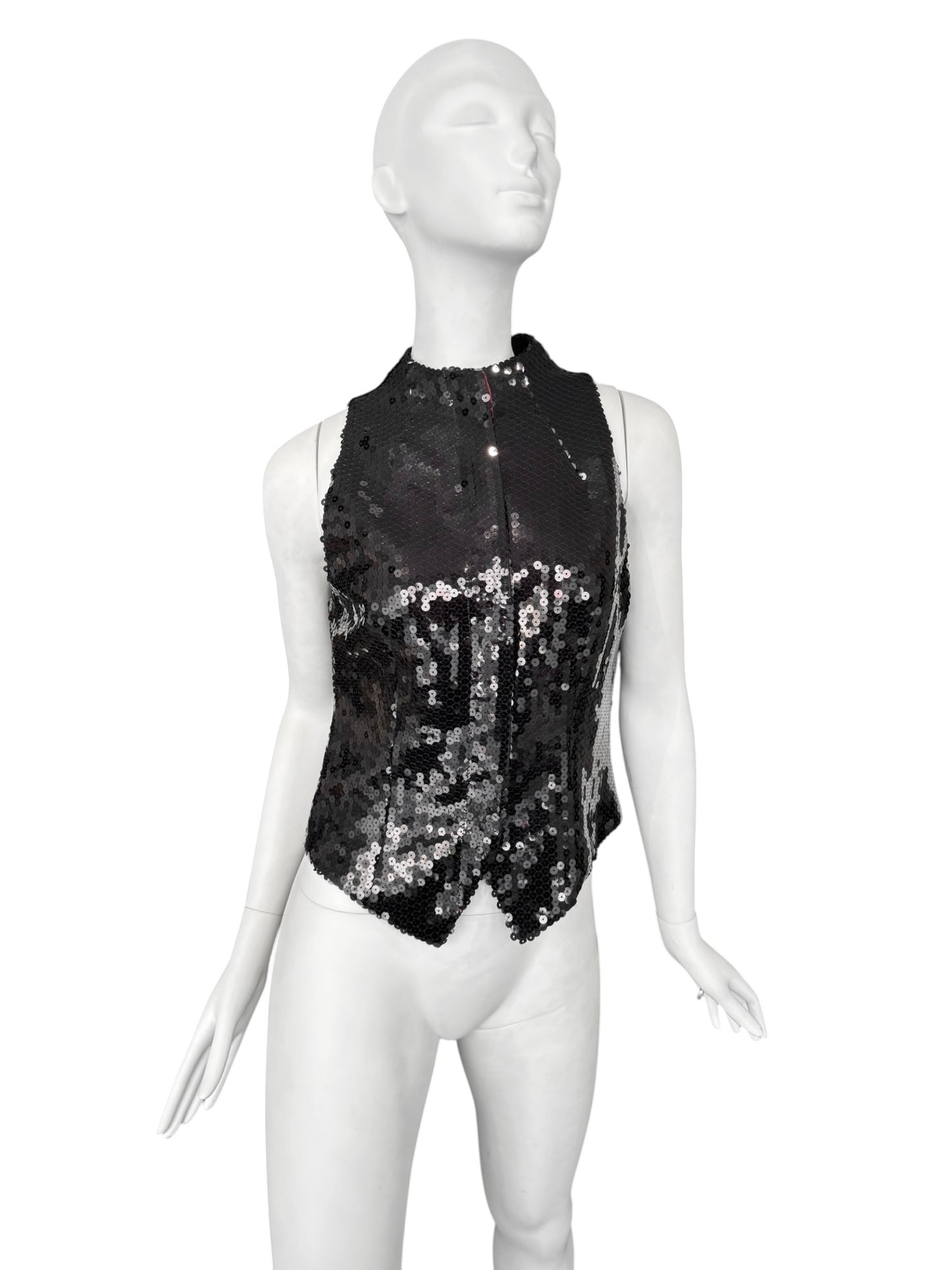 ALEXANDER MCQUEEN FW1998 ‘JOAN’ BLACK SEQUINS VEST