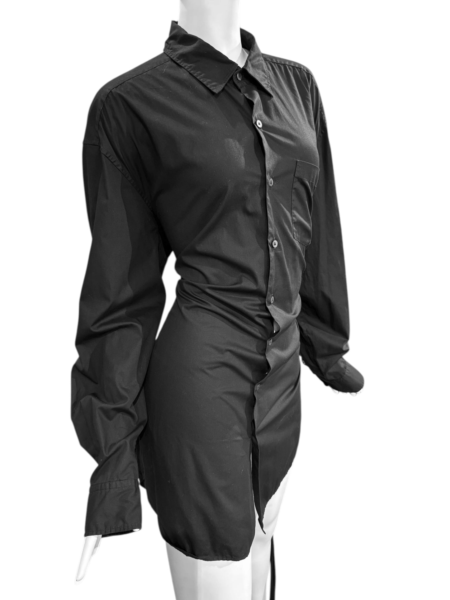 ANN DEMEULEMEESTER SS2024 BY STEFANO GALLICI BLACK CORSET SHIRT