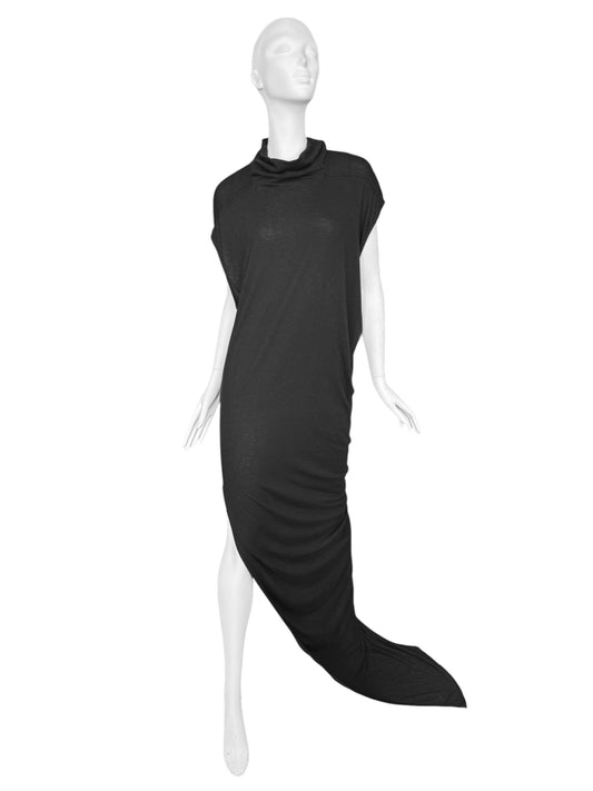 RICK OWENS FW2024 ‘PORTERVILLE’ BLACK SLIT MAXI DRESS