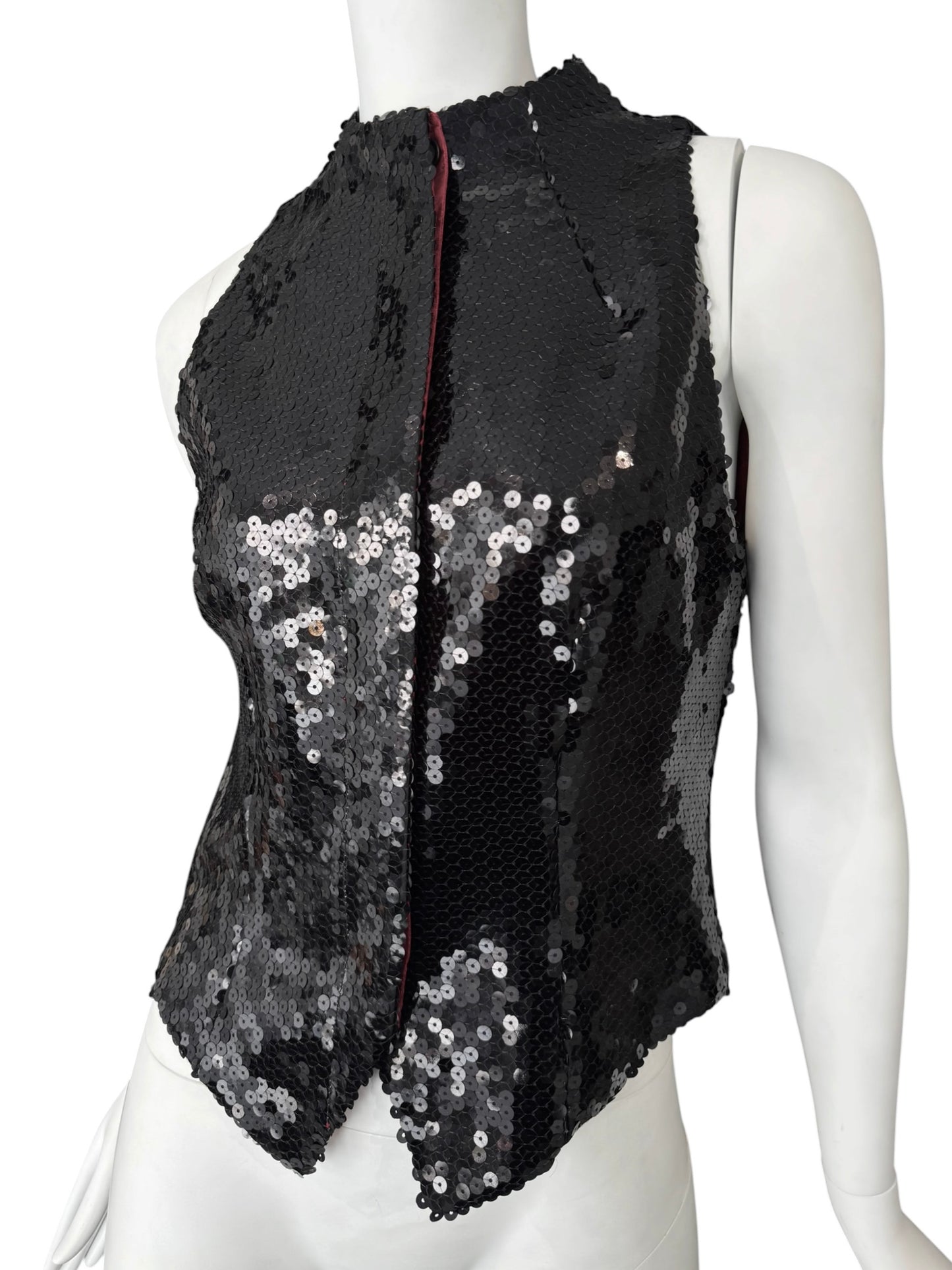 ALEXANDER MCQUEEN FW1998 ‘JOAN’ BLACK SEQUINS VEST