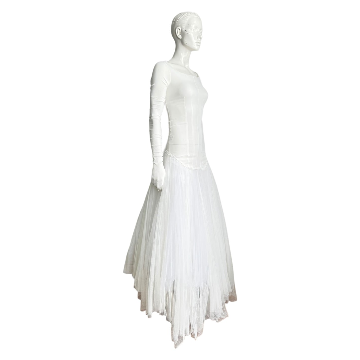 MARC LE BIHAN 2020s WHITE SILK BALLERINA MAXI DRESS