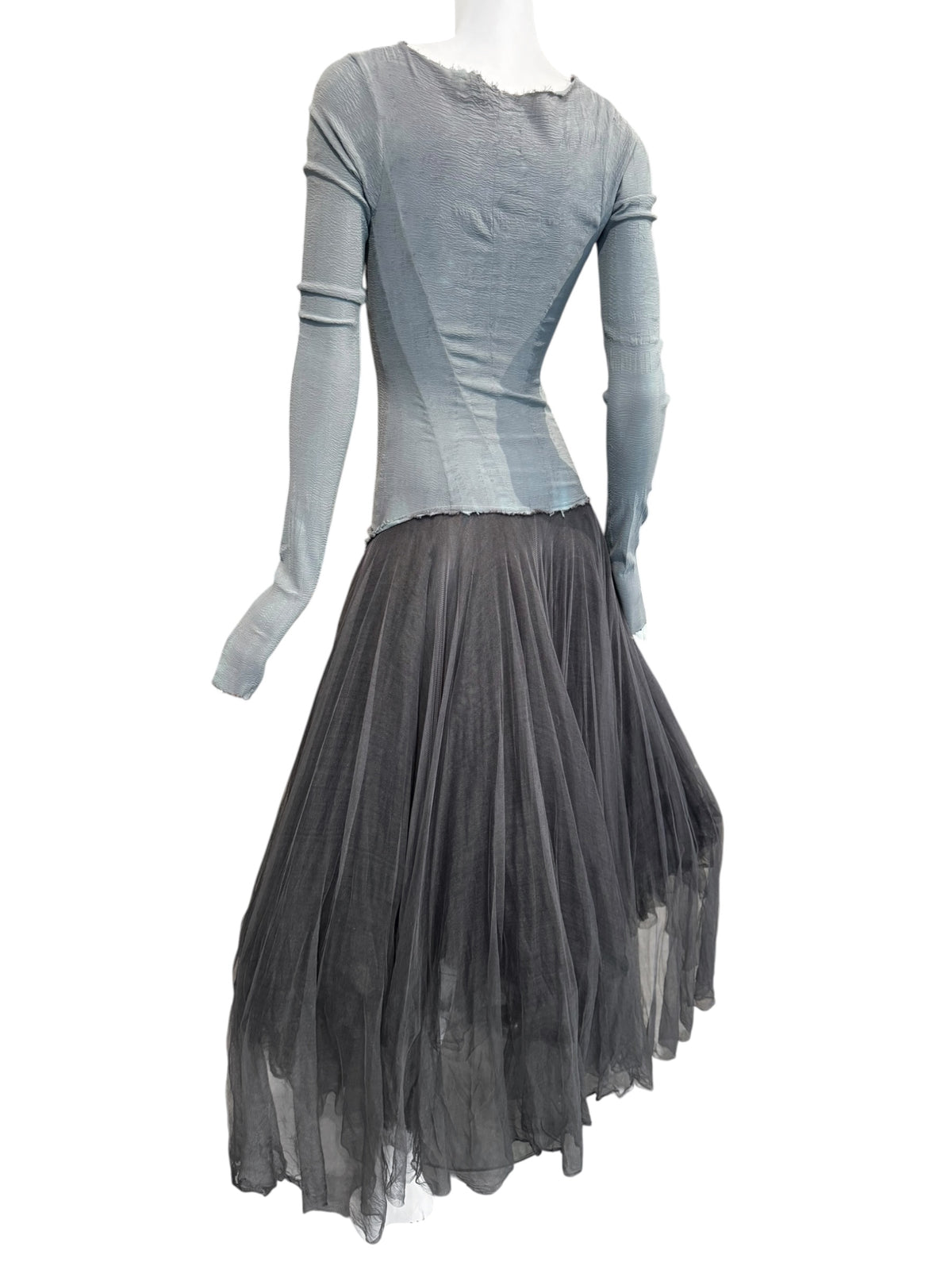 MARC LE BIHAN 2020s GREY SILK BALLERINA MAXI DRESS