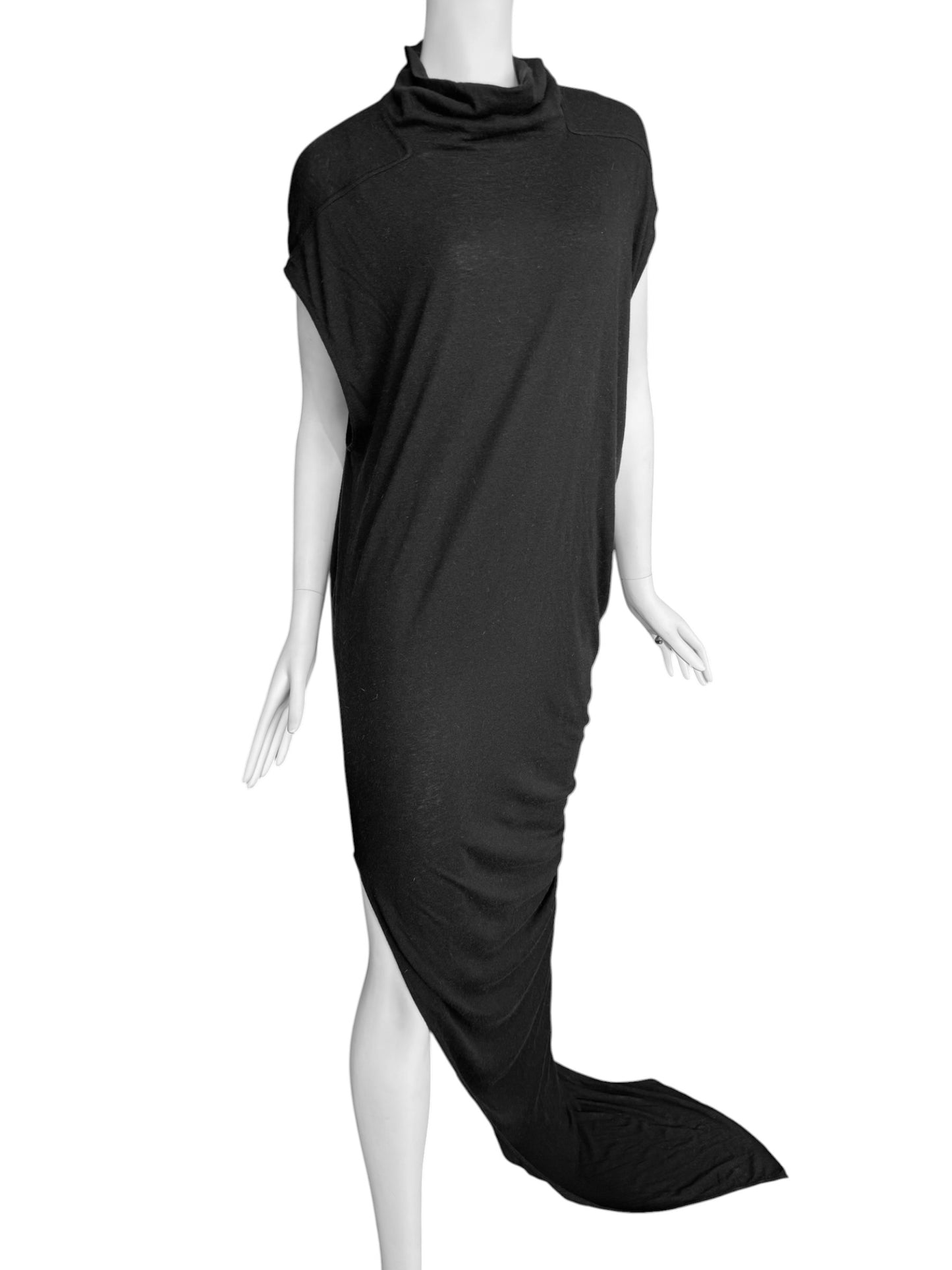 RICK OWENS FW2024 ‘PORTERVILLE’ BLACK SLIT MAXI DRESS