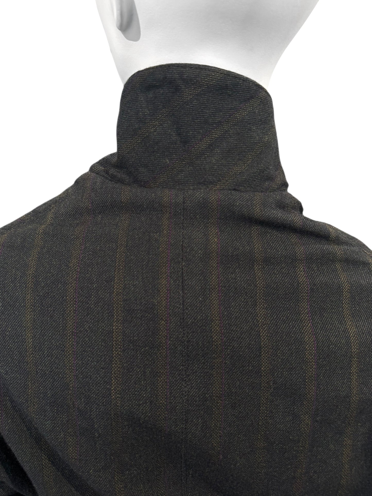 PAUL HARNDEN SHOEMAKERS 2010s DARK BROWN WOOL STRIPED JACKEY