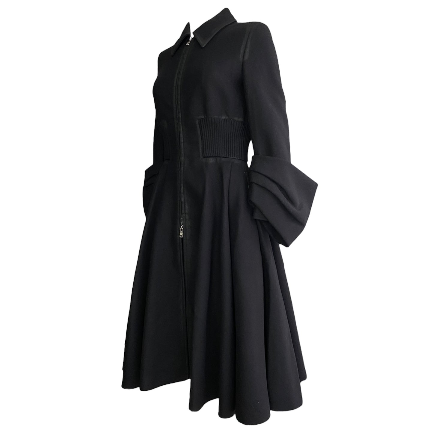 PRADA FW2013 BLACK WOOL MAXI COAT