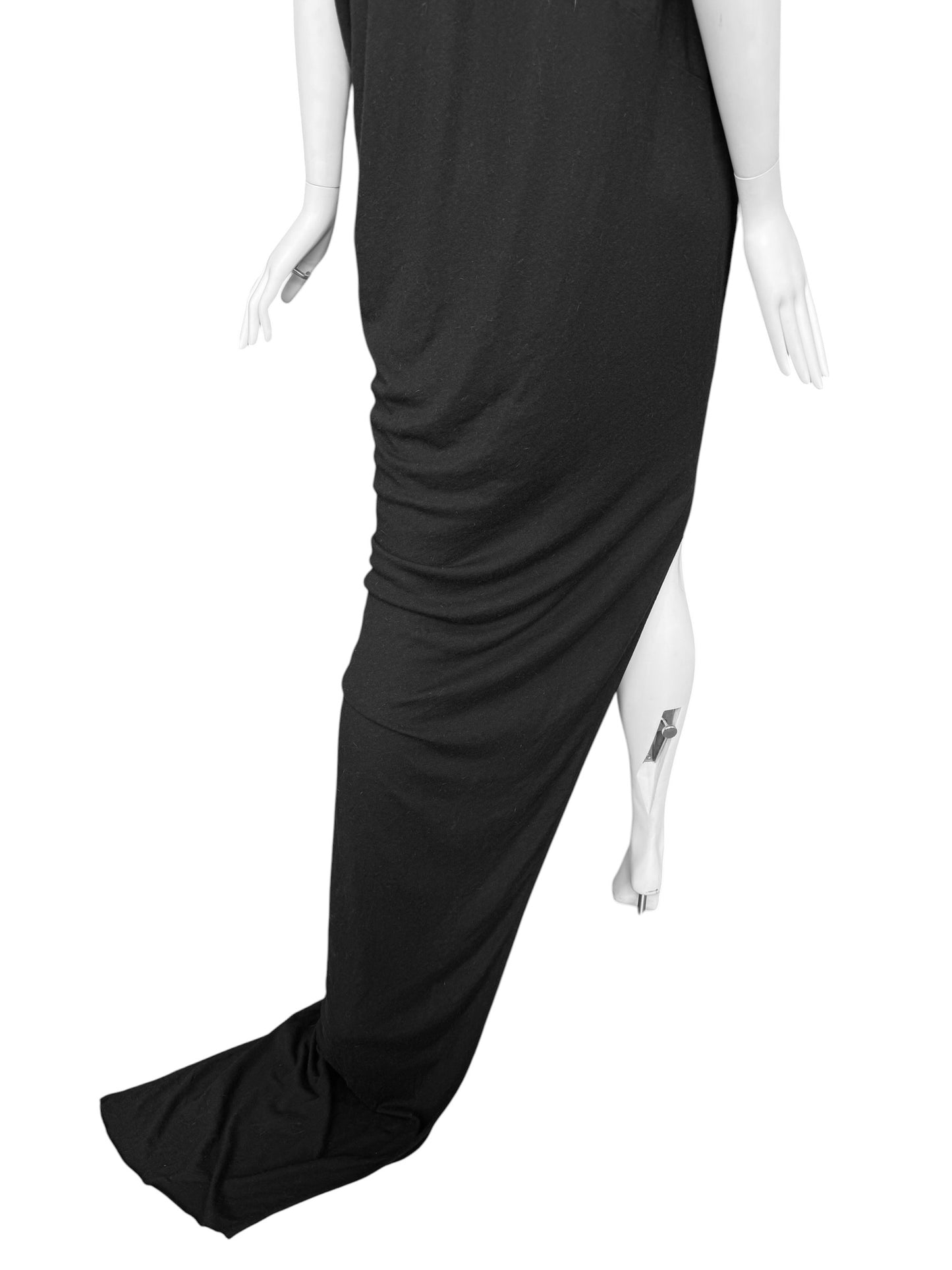 RICK OWENS FW2024 ‘PORTERVILLE’ BLACK SLIT MAXI DRESS