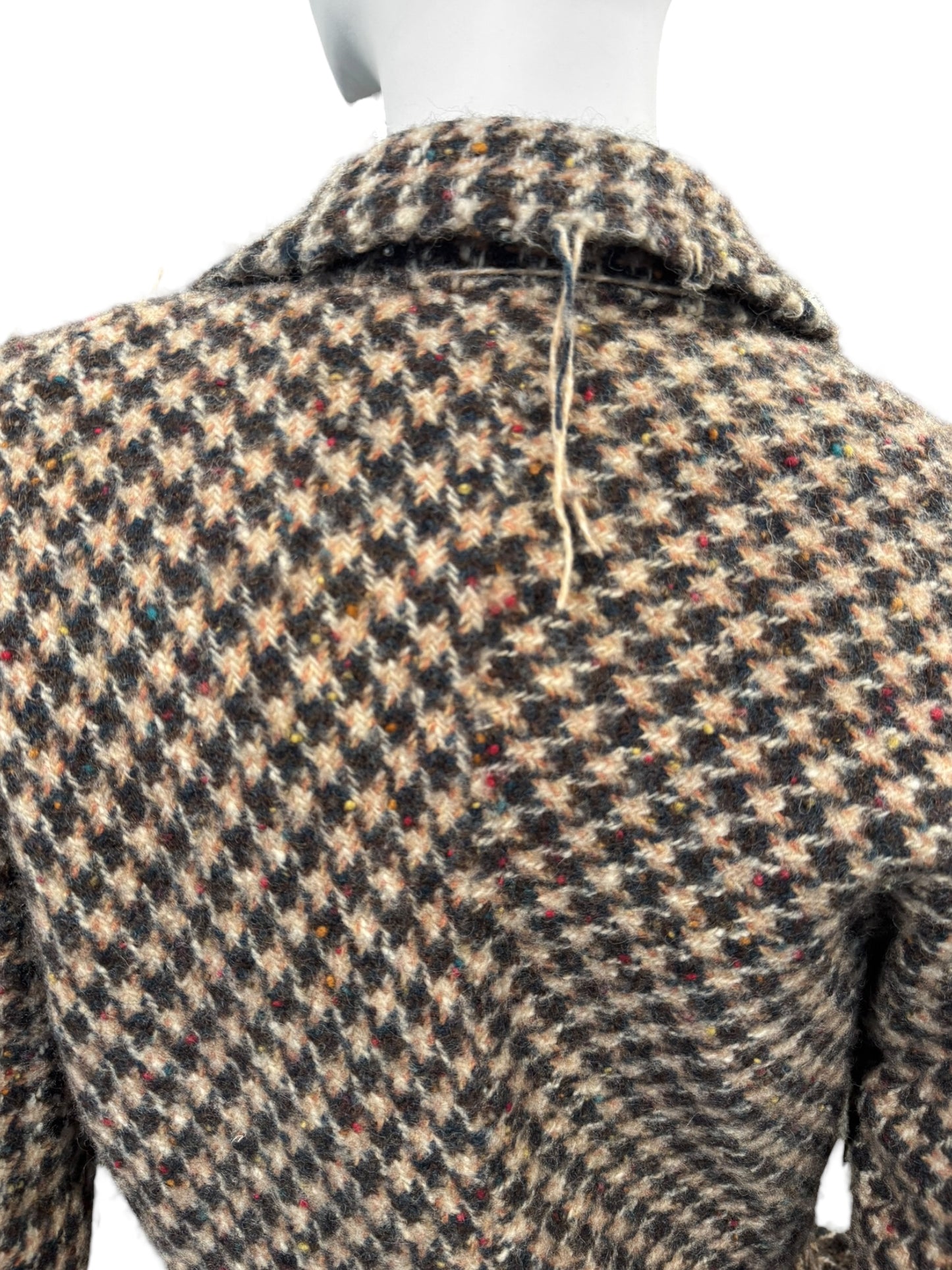 JUNYA WATANABE FW2003 BROWN WOOL HOUNDSTOOTH TWEED BOW BLAZER