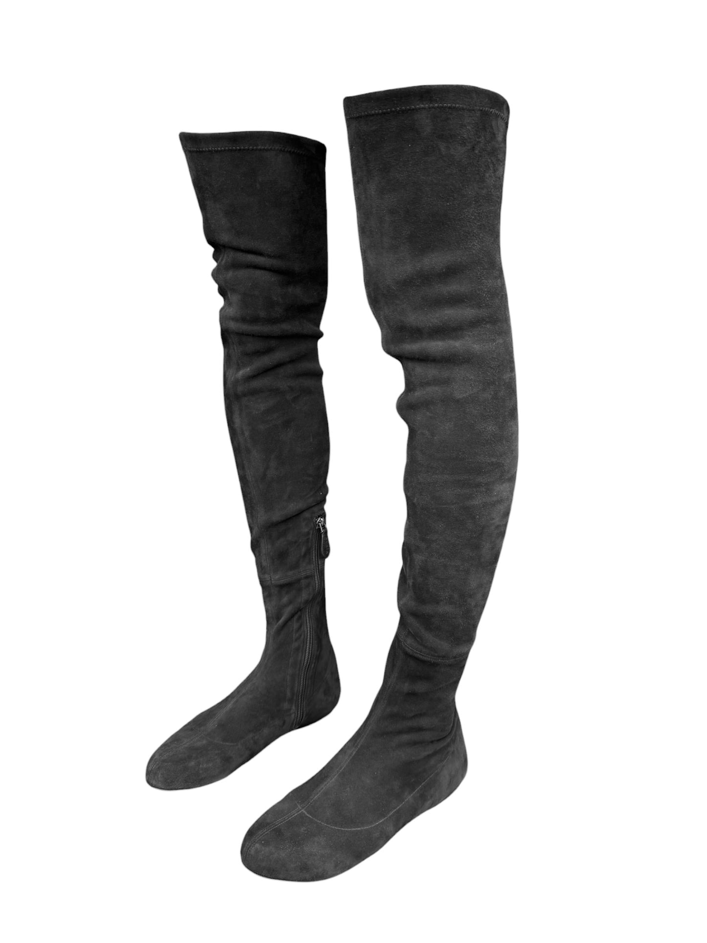 ALAÏA 2020s BY PIETER MULIER BLACK LEATHER THIGH-HIGH BOOTS
