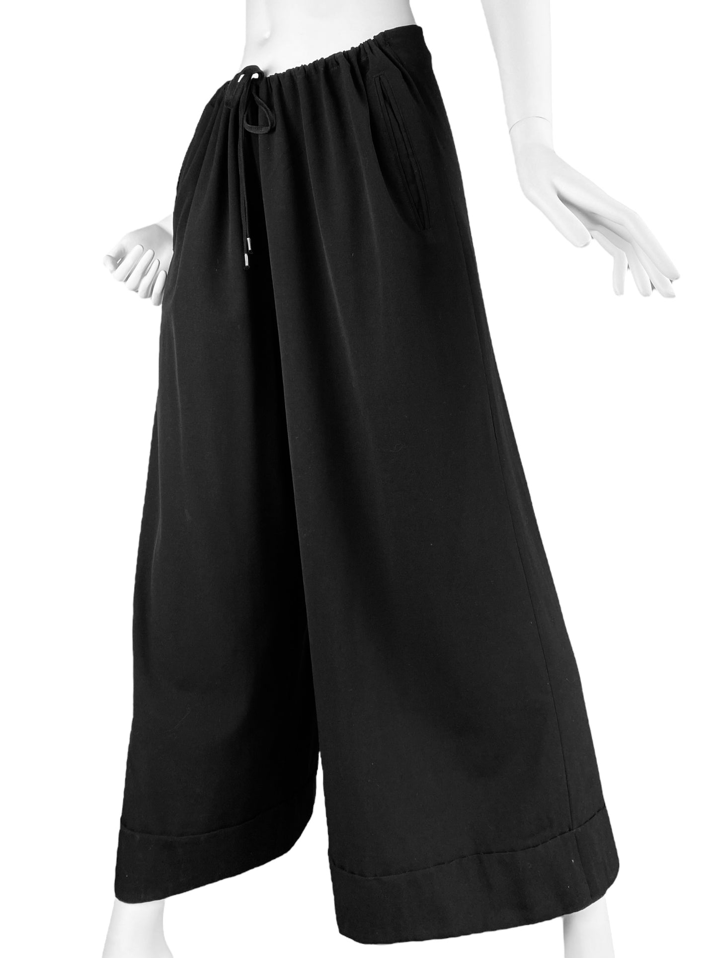 JEAN PAUL GAULTIER 2000s BLACK WIDE LEG PANTS