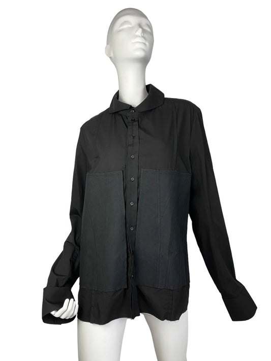 MARC LE BIHAN 2020s BLACK CORSET SHIRT