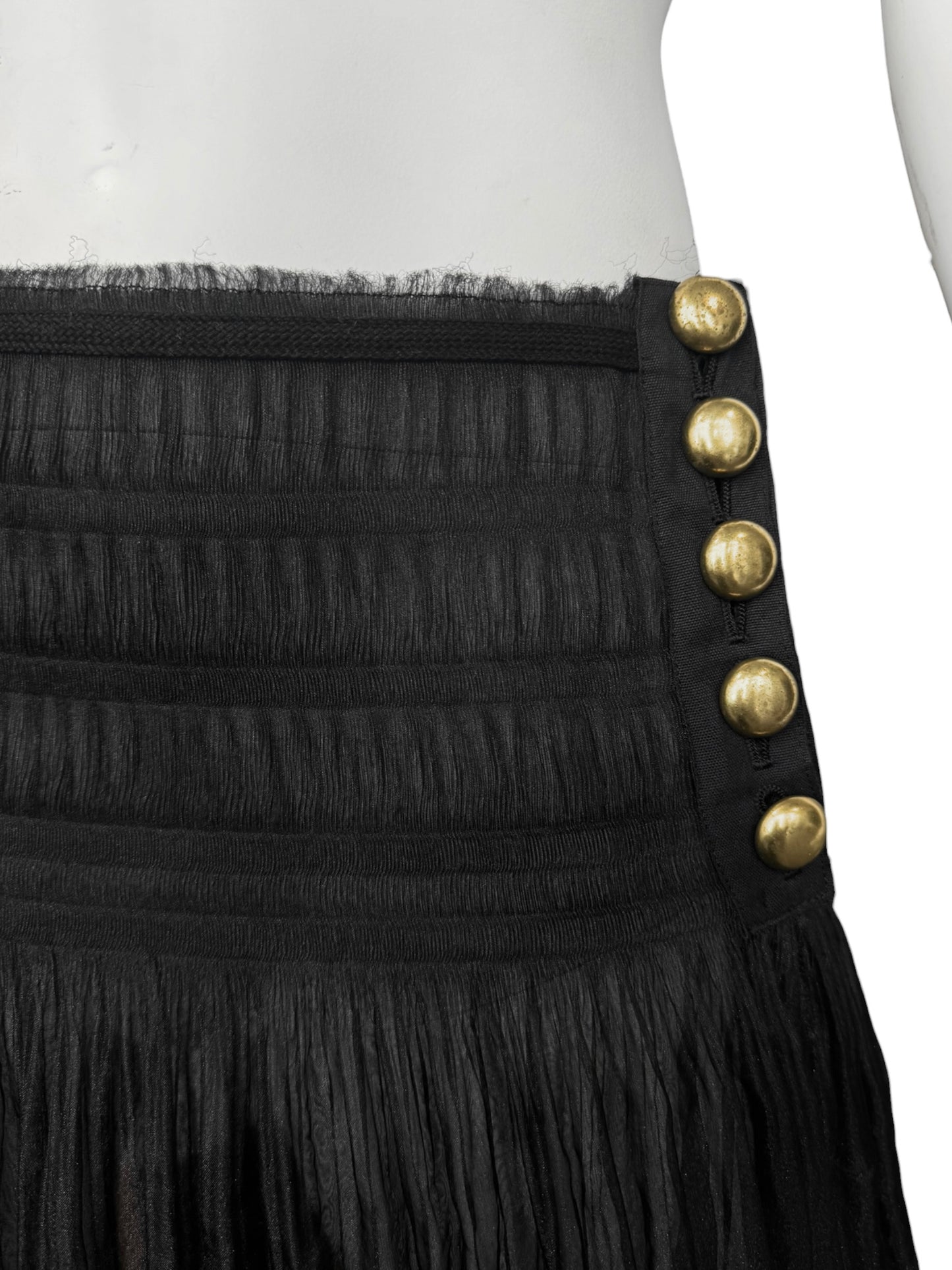 TAO COMME DES GARÇONS SS2009 BLACK SHEER MIDI SKIRT