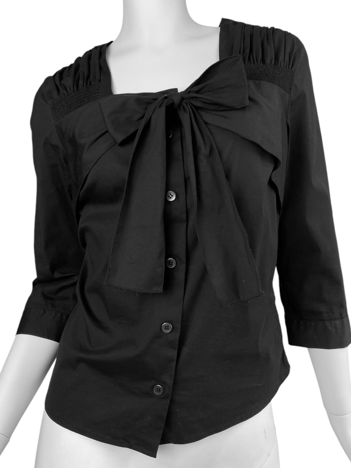 PRADA SS2007 BLACK BOW SHIRT