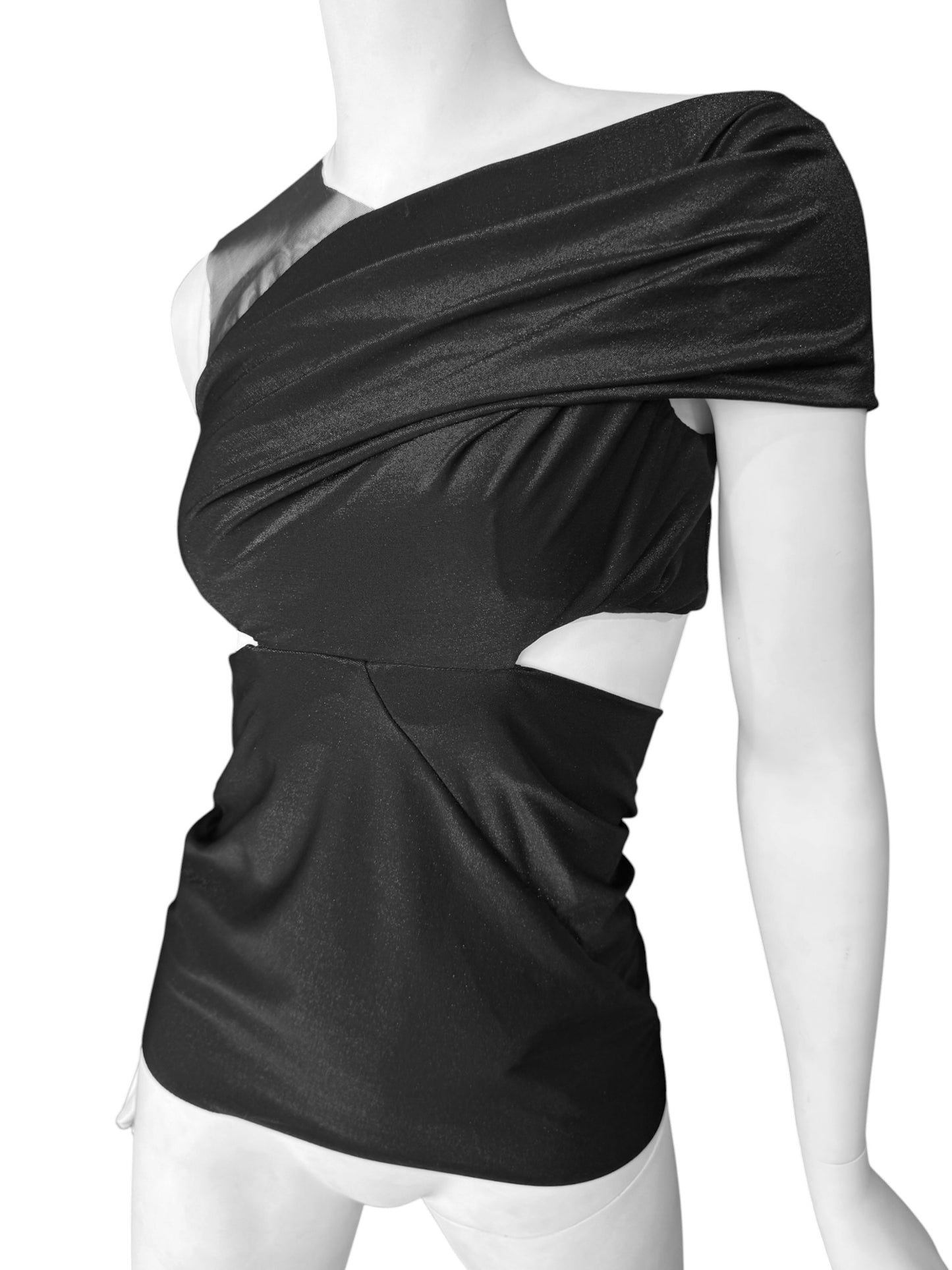 RICK OWENS LILIES 2020s BLACK CUT OUT ASYMMETRICAL TANK TOP