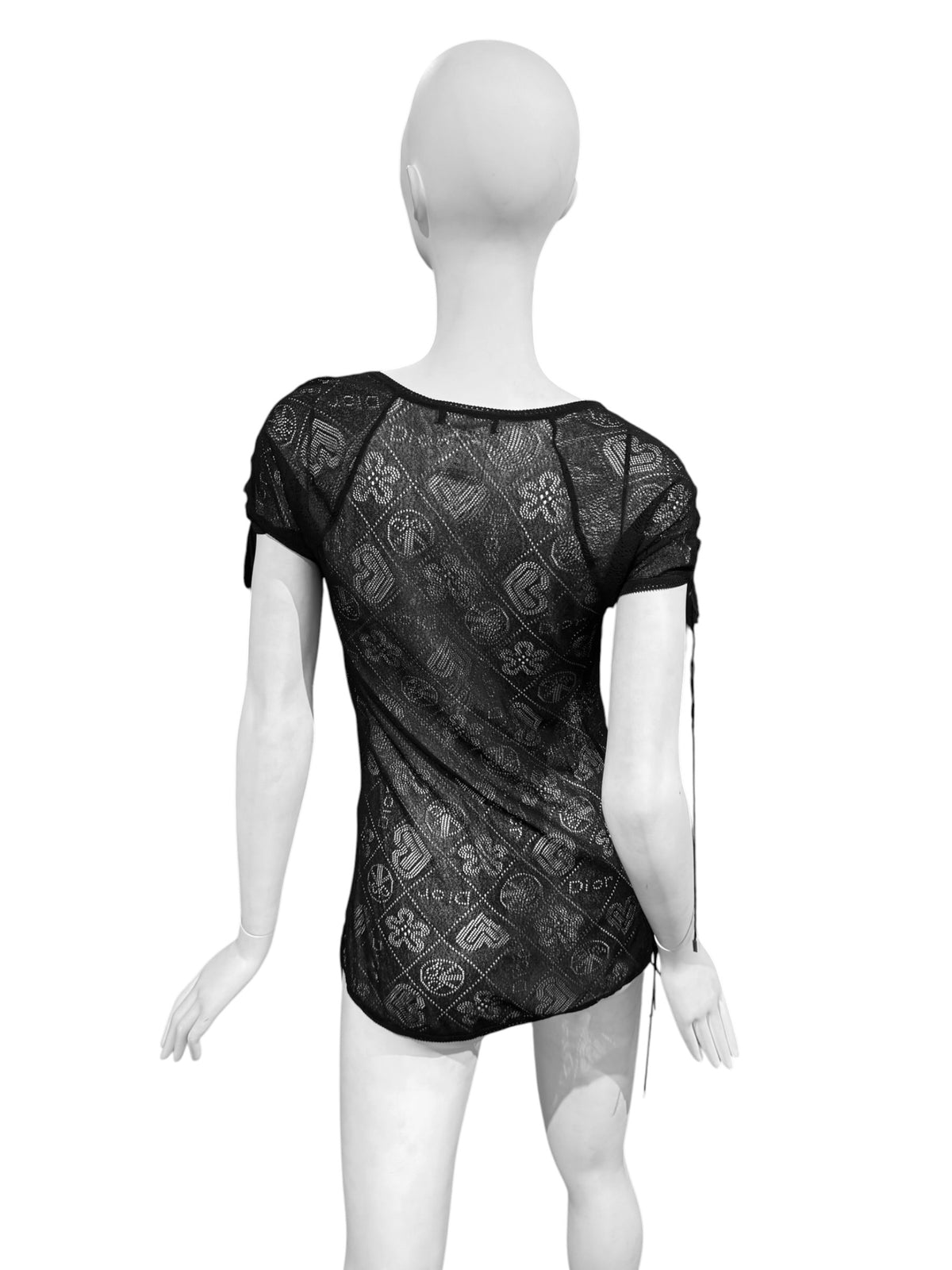 CHRISTIAN DIOR SS2005 BY JOHN GALLIANO BLACK SHEER TOP
