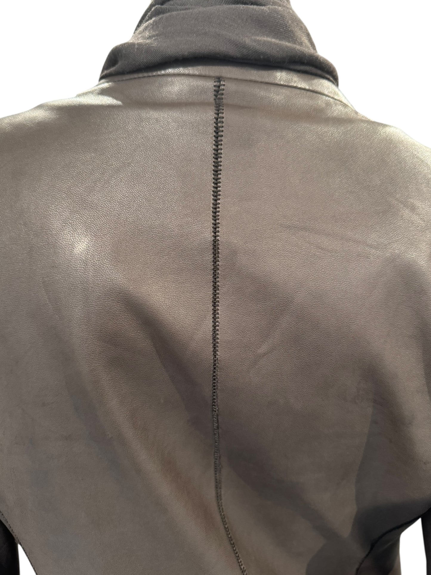 ISAAC SELLAM 2010s BROWN LEATHER SCARF JACKET