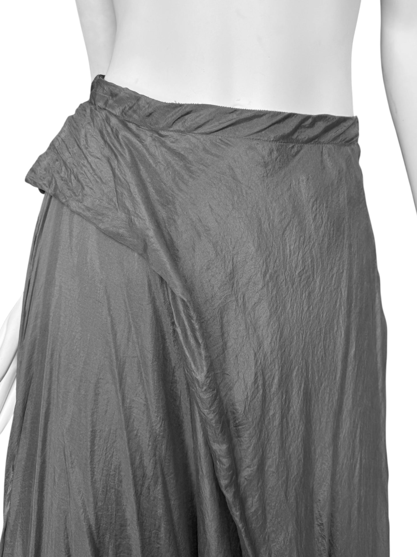 MARC LE BIHAN 2020s GREY SILK MAXI SKIRT
