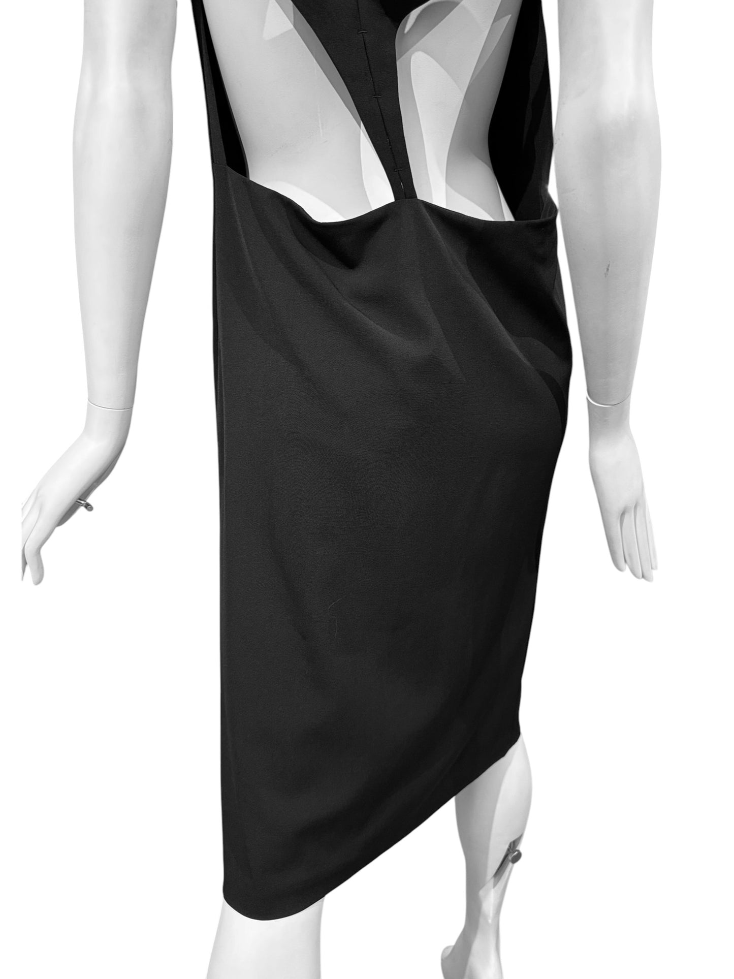 MAISON MARGIELA FW2018 BY JOHN GALLIANO BLACK BACK CUT OUT MIDI DRESS
