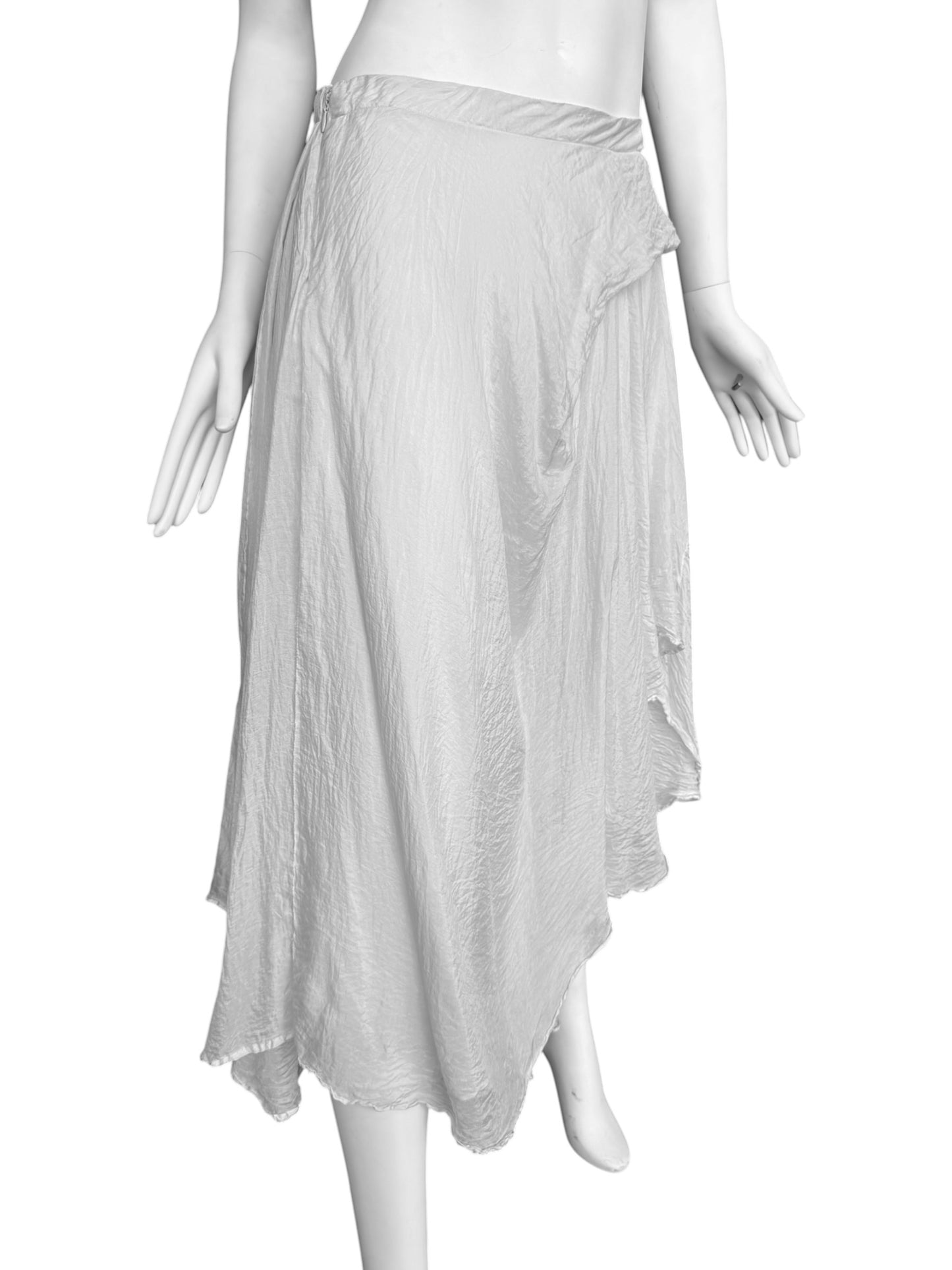 MARC LE BIHAN 2020s WHITE SILK MIDI SKIRT