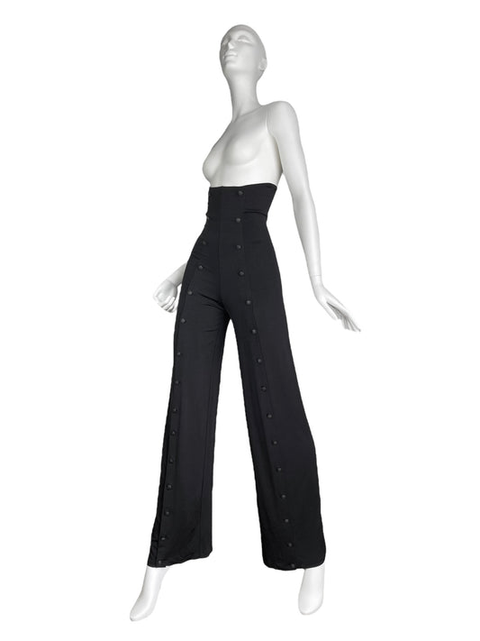 PLEIN SUD SS1990 BLACK HIGH WAISTED BUTTONS PANTS