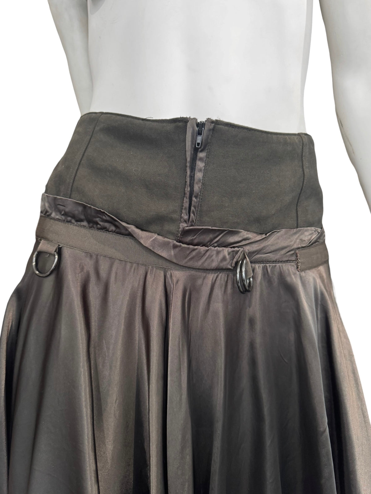 PLEIN SUD SS2004 KAKI MIDI SKIRT