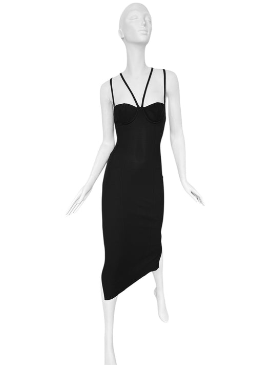 PLEIN SUD SS1992 BLACK DOUBLE STRAP MAXI DRESS
