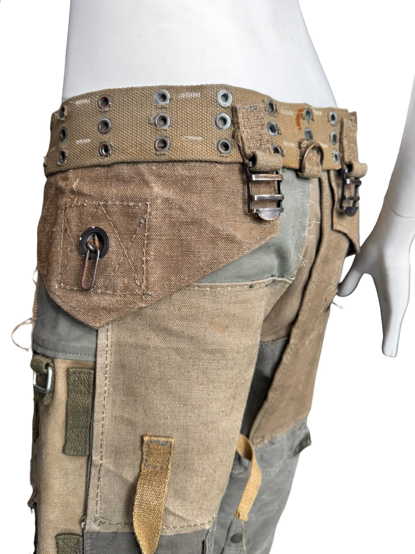 DOLCE & GABBANA FW2003 KHAKI MILITARY RECONSTRUCTED PANTS