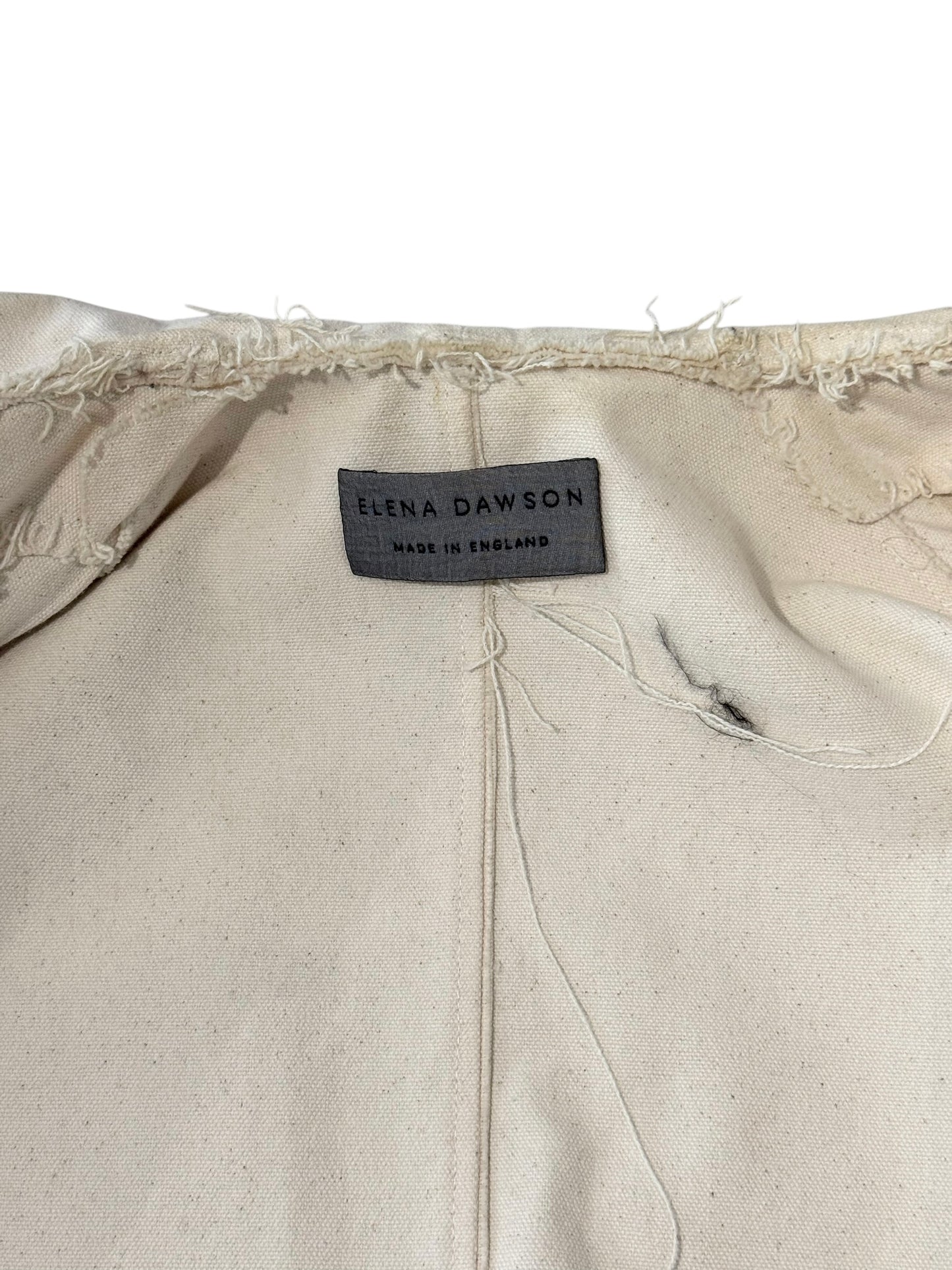 ELENA DAWSON 2010s CREAM COTTON CANVAS HAND-PAINTED COAT