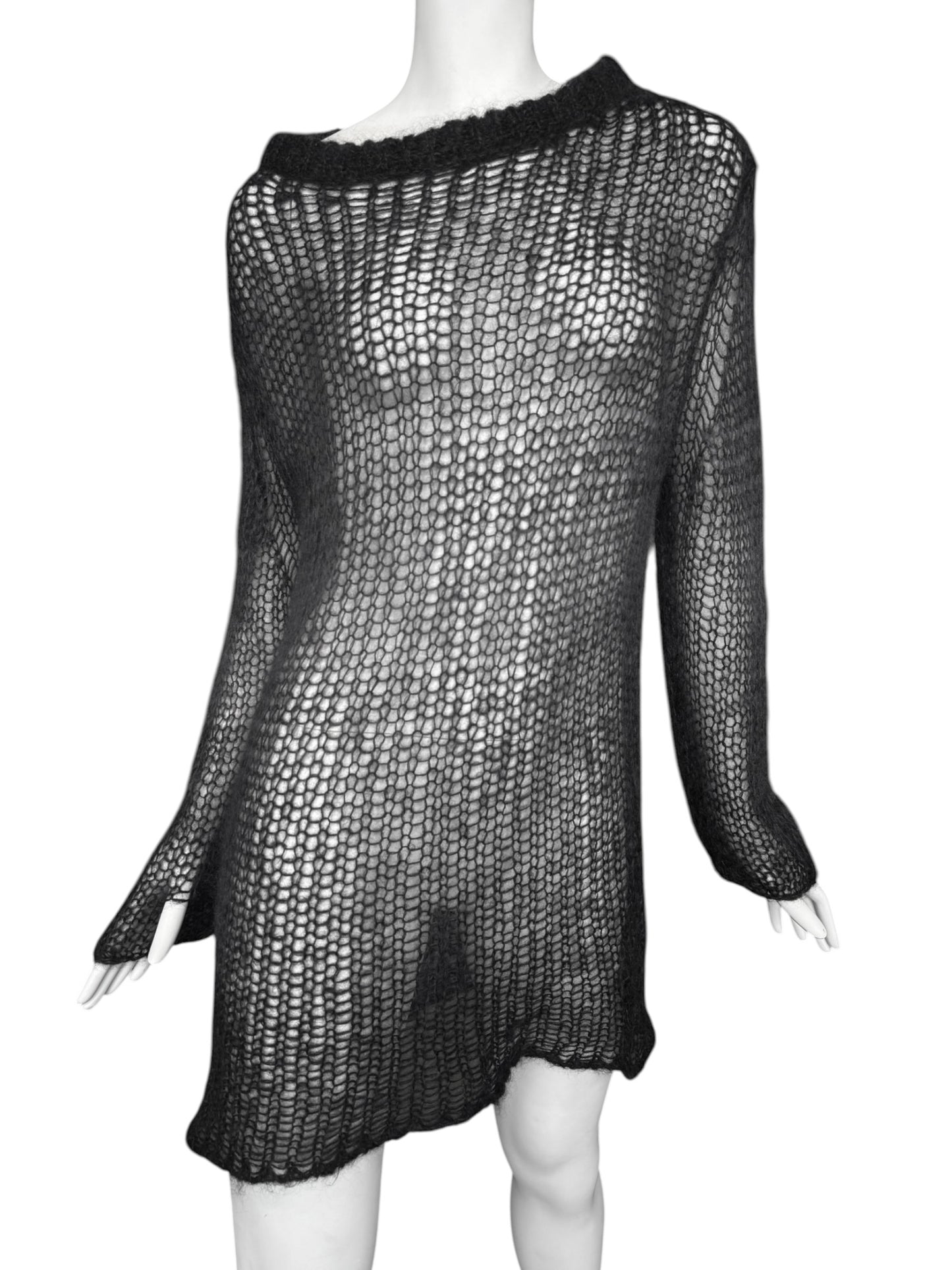 ISABEL BENENATO FW2014 GREY MOHAIR BLEND SWEATER