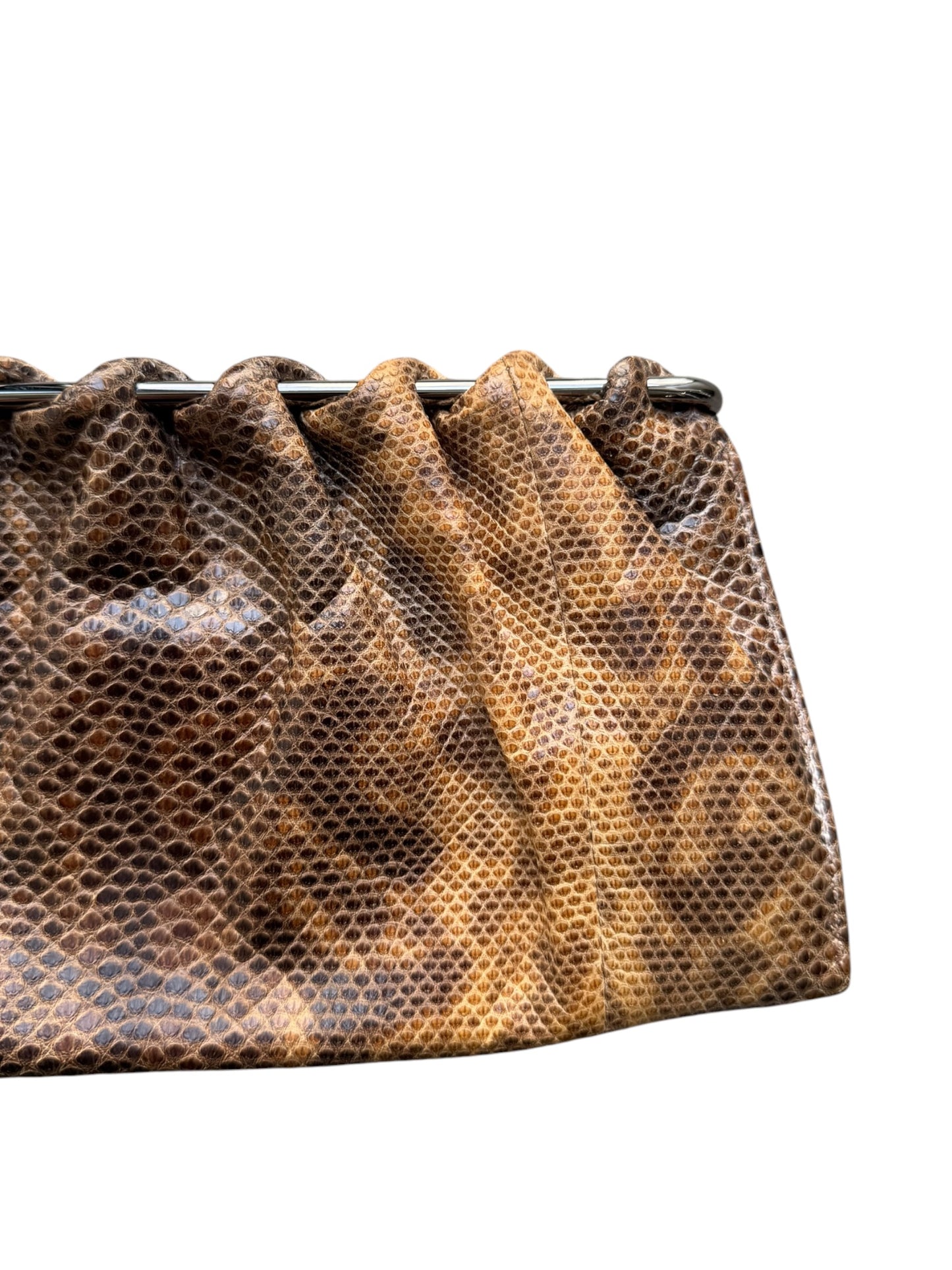 GUCCI FW1999 BY TOM FORD BROWN LIZARD LEATHER CLUTCH