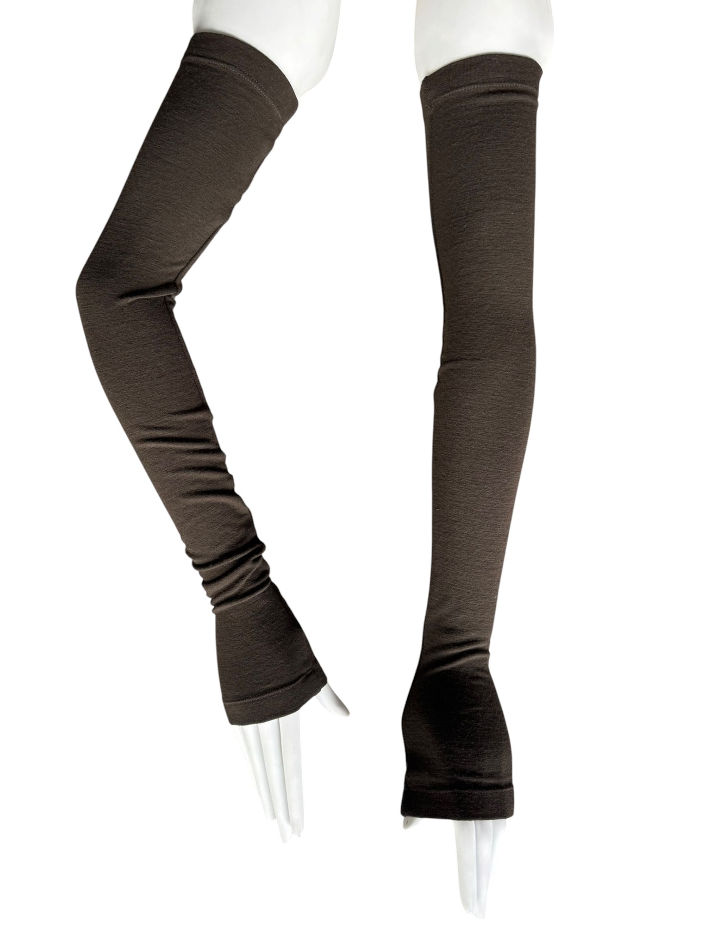 PLEIN SUD 2000s BROWN WOOL ARM/LEG WARMERS