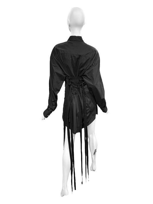 ANN DEMEULEMEESTER SS2024 BY STEFANO GALLICI BLACK CORSET SHIRT