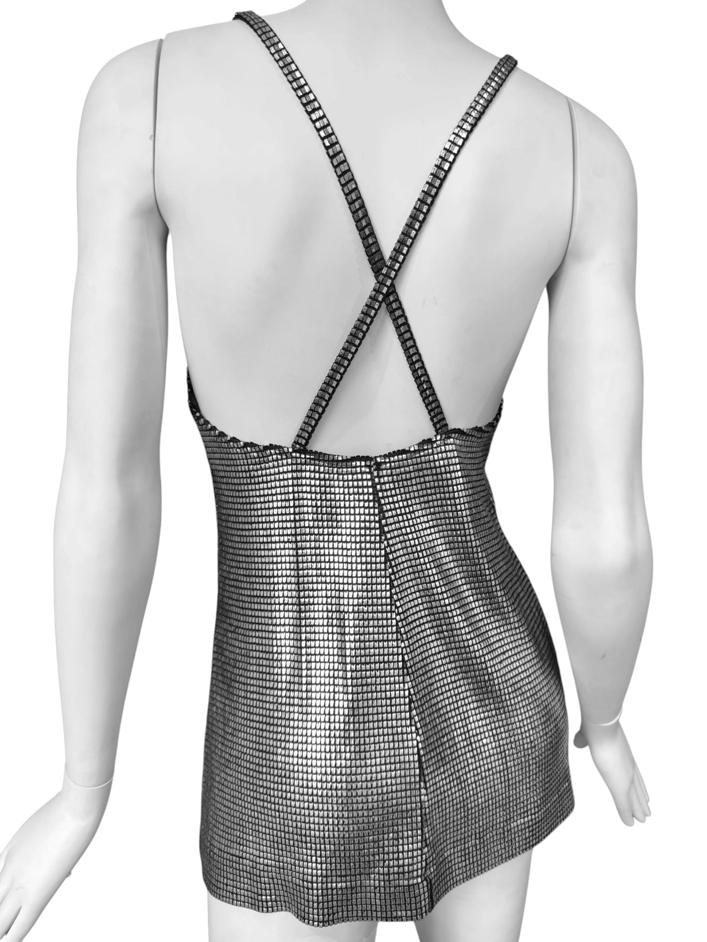 PACO RABANNE 1996 METALLIC MINI DRESS