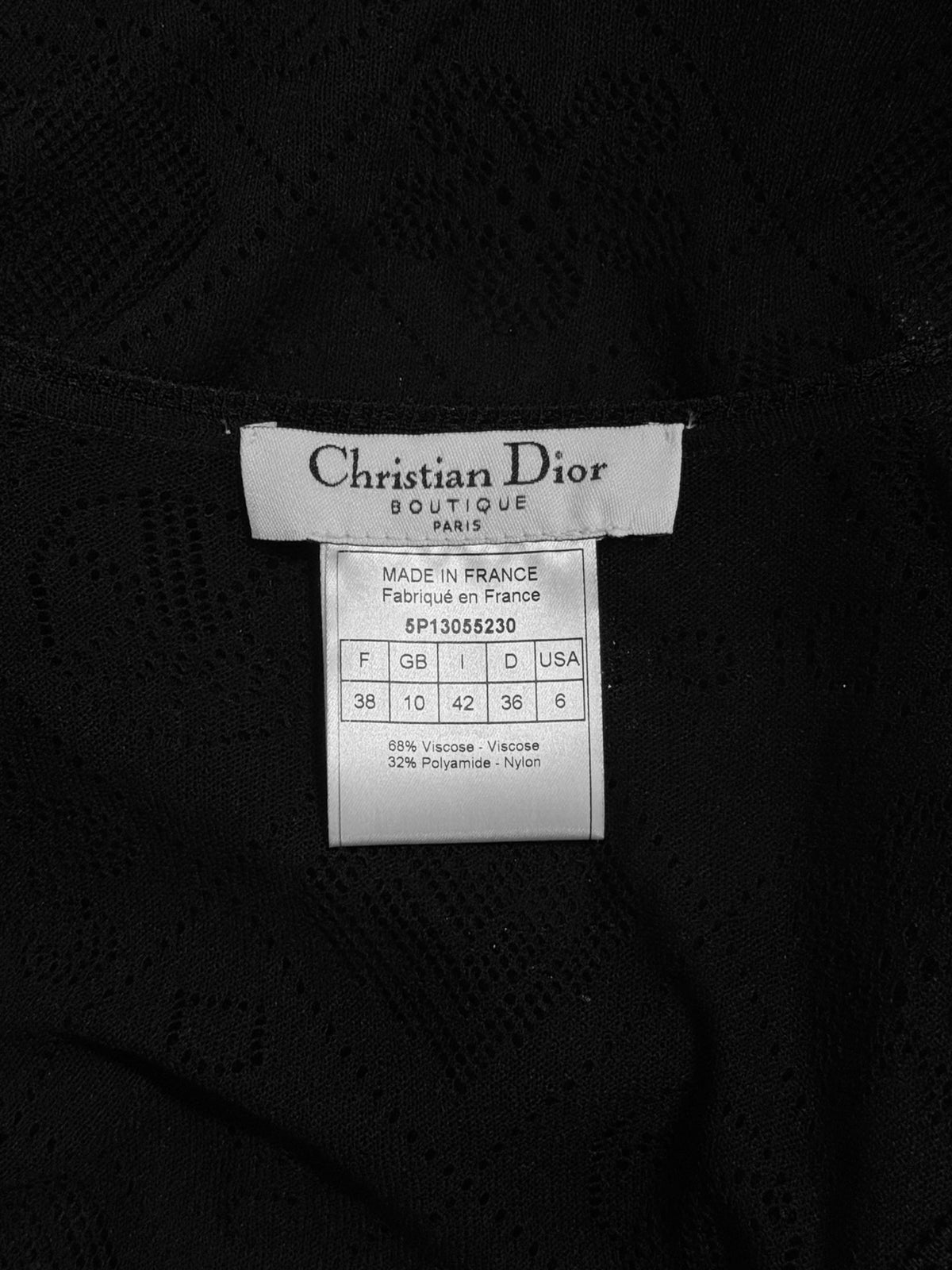 CHRISTIAN DIOR SS2005 BY JOHN GALLIANO BLACK SHEER TOP