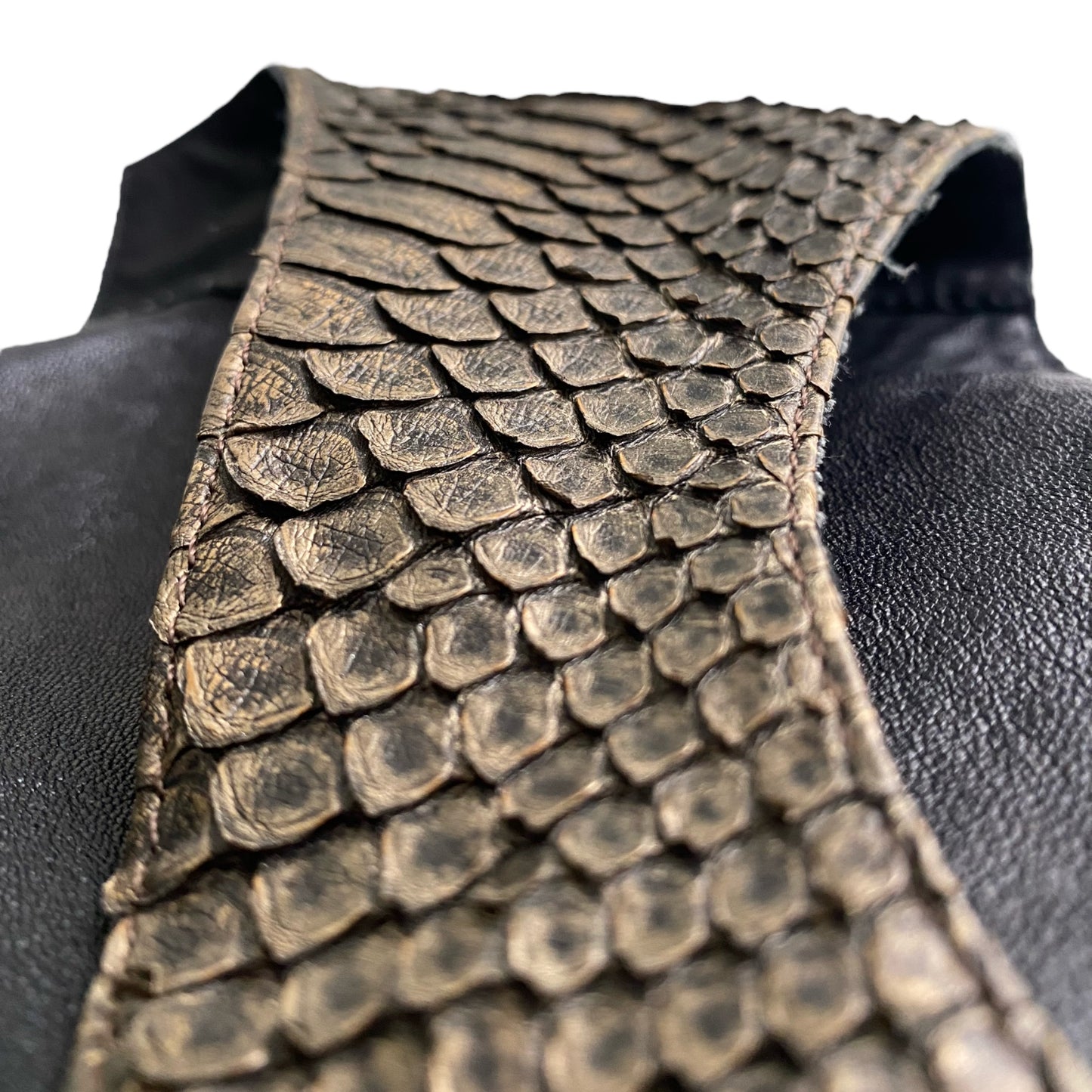 JITROIS 2000s OLD GOLD PYTHON LEATHER BOLERO