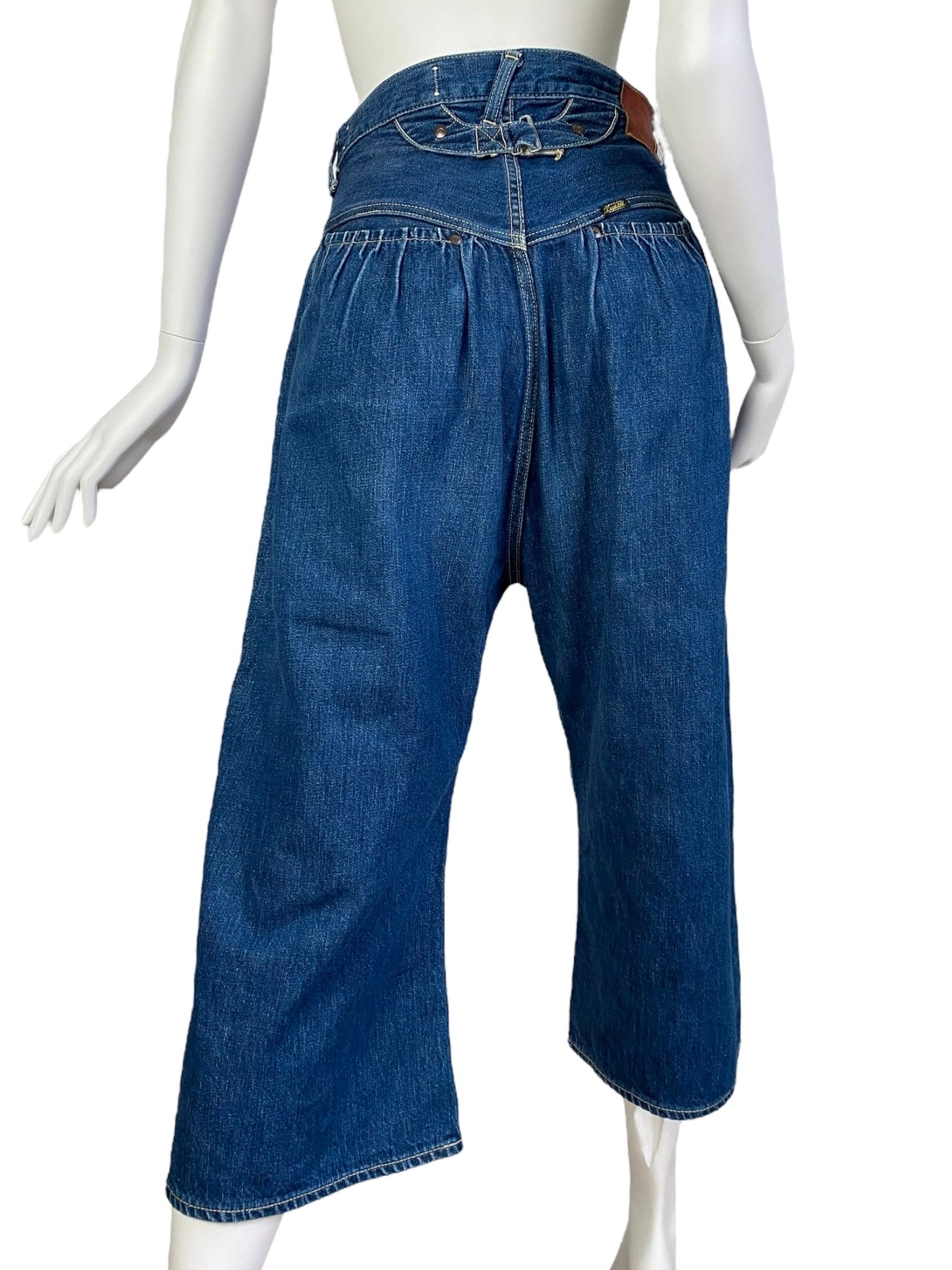 KAPITAL 2010s BLUE DENIM WIDE CAPRI PANTS