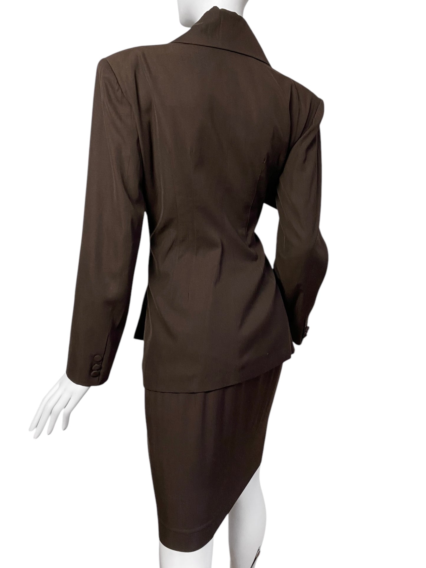 PLEIN SUD SS1990 BROWN SKIRT SUIT (BLAZER + SKIRT)