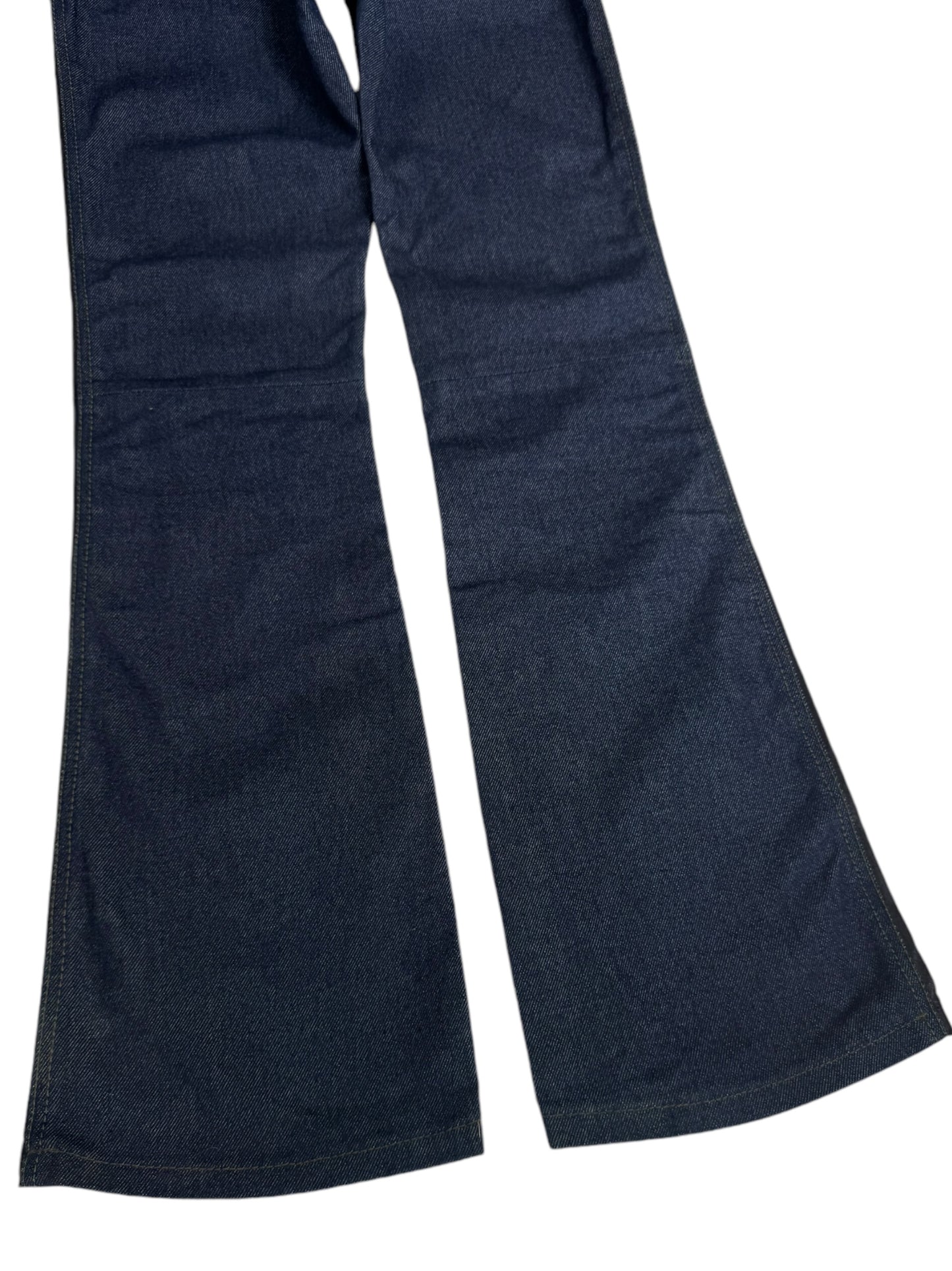 JITROIS 2010s BLACK LEATHER BLUE DENIM PANTS