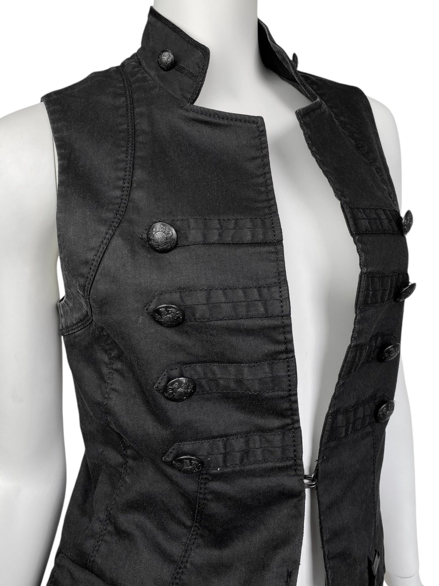 IKKS 2000s FADED BLACK OFFICER WAISTCOAT