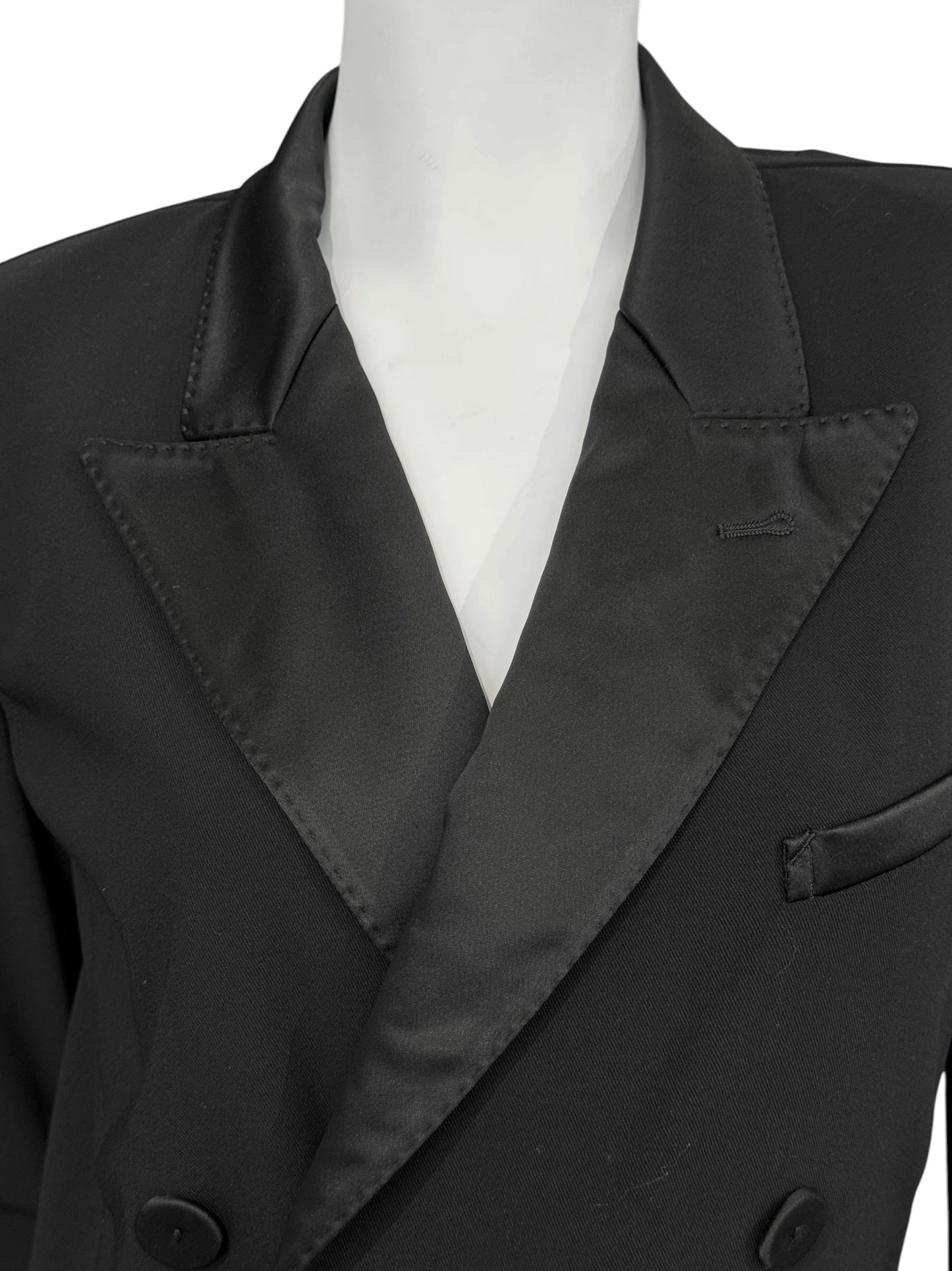 JEAN PAUL GAULTIER 2000s BLACK WOOL DOUBLE BREASTED MAXI DRESS