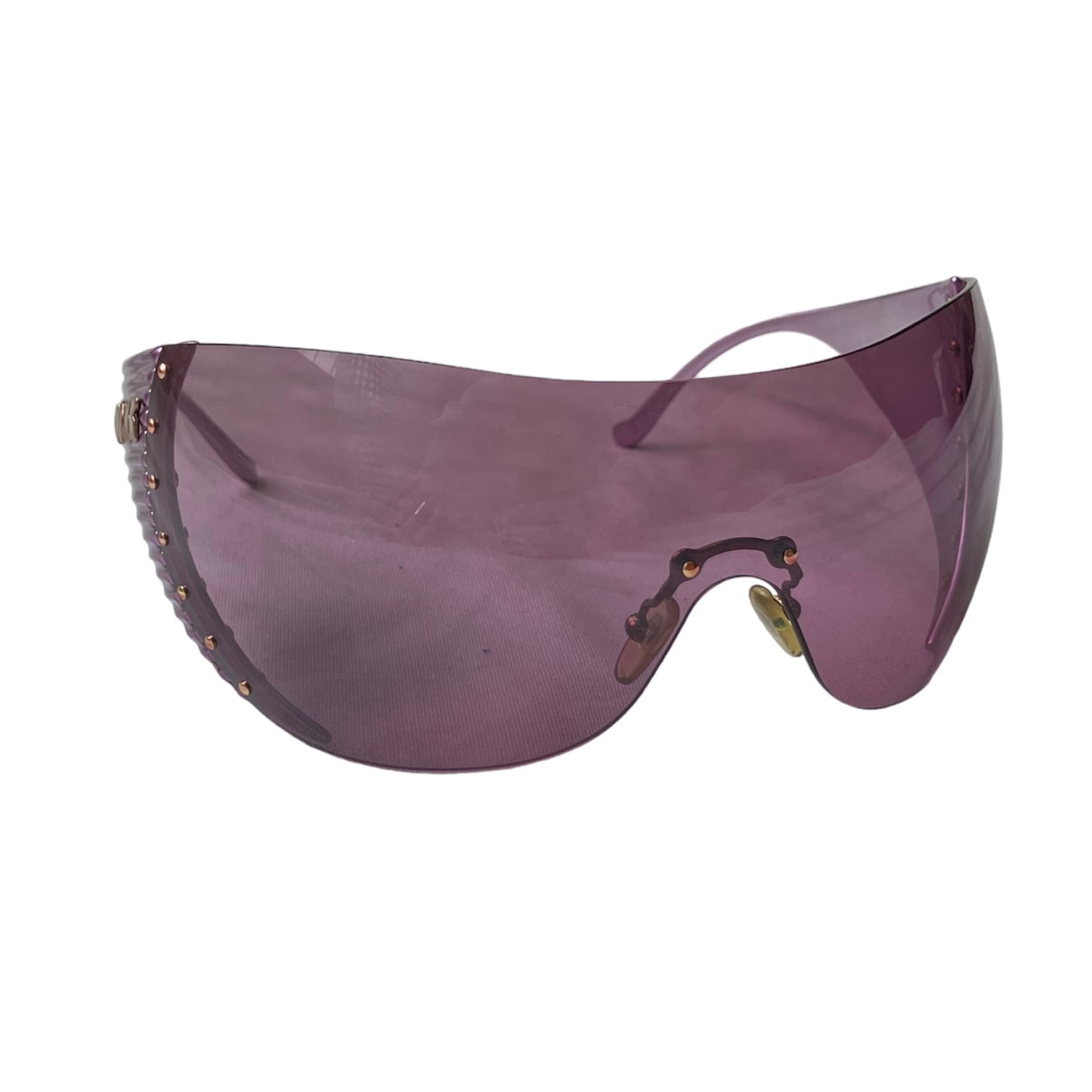 DIOR 2000s BY GALLIANO LILAC BIKE 1 OVERSIZE MASK SUNGLASSES