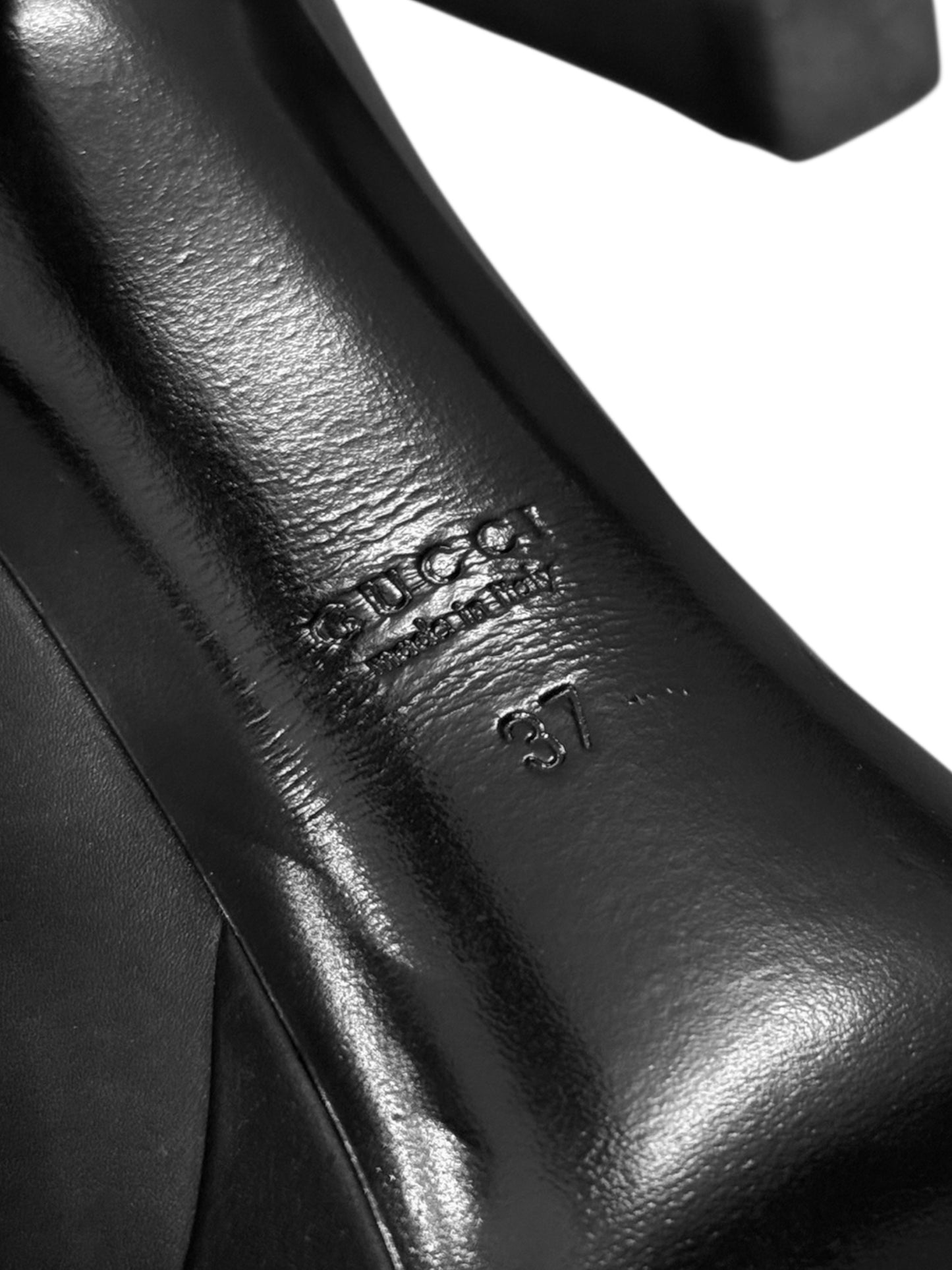 GUCCI FW2007 BY FRIDA GIANNINI BLACK LEATHER PLATFORM STILETTO HEELS