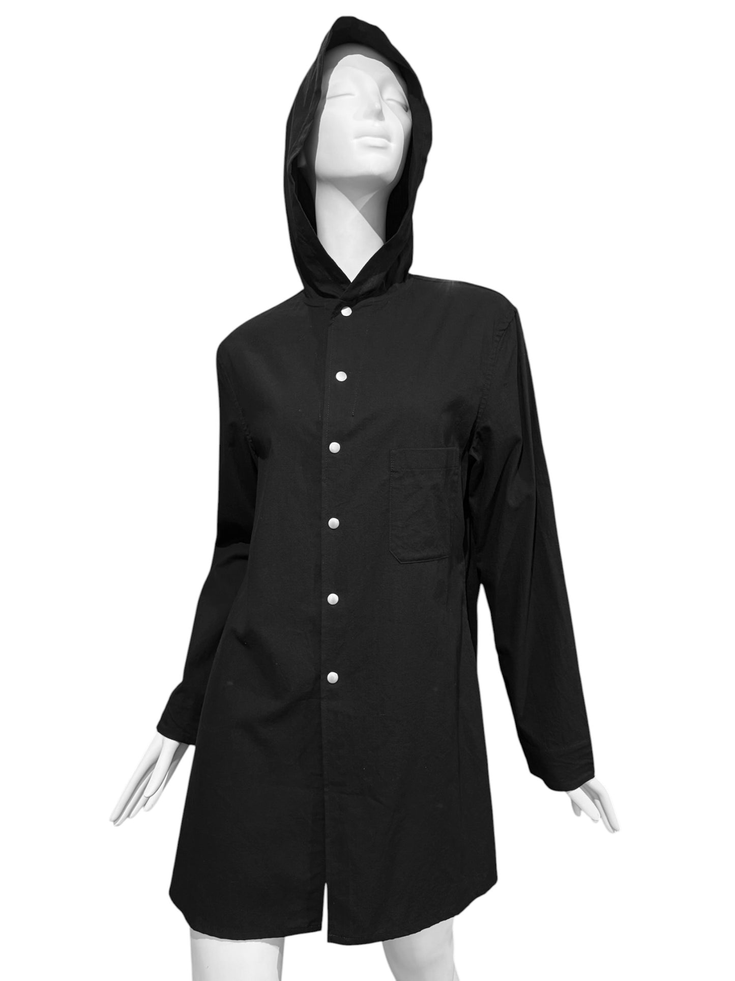 Y’S YOHJI YAMAMOTO FW2011 BLACK HOODED SHIRT