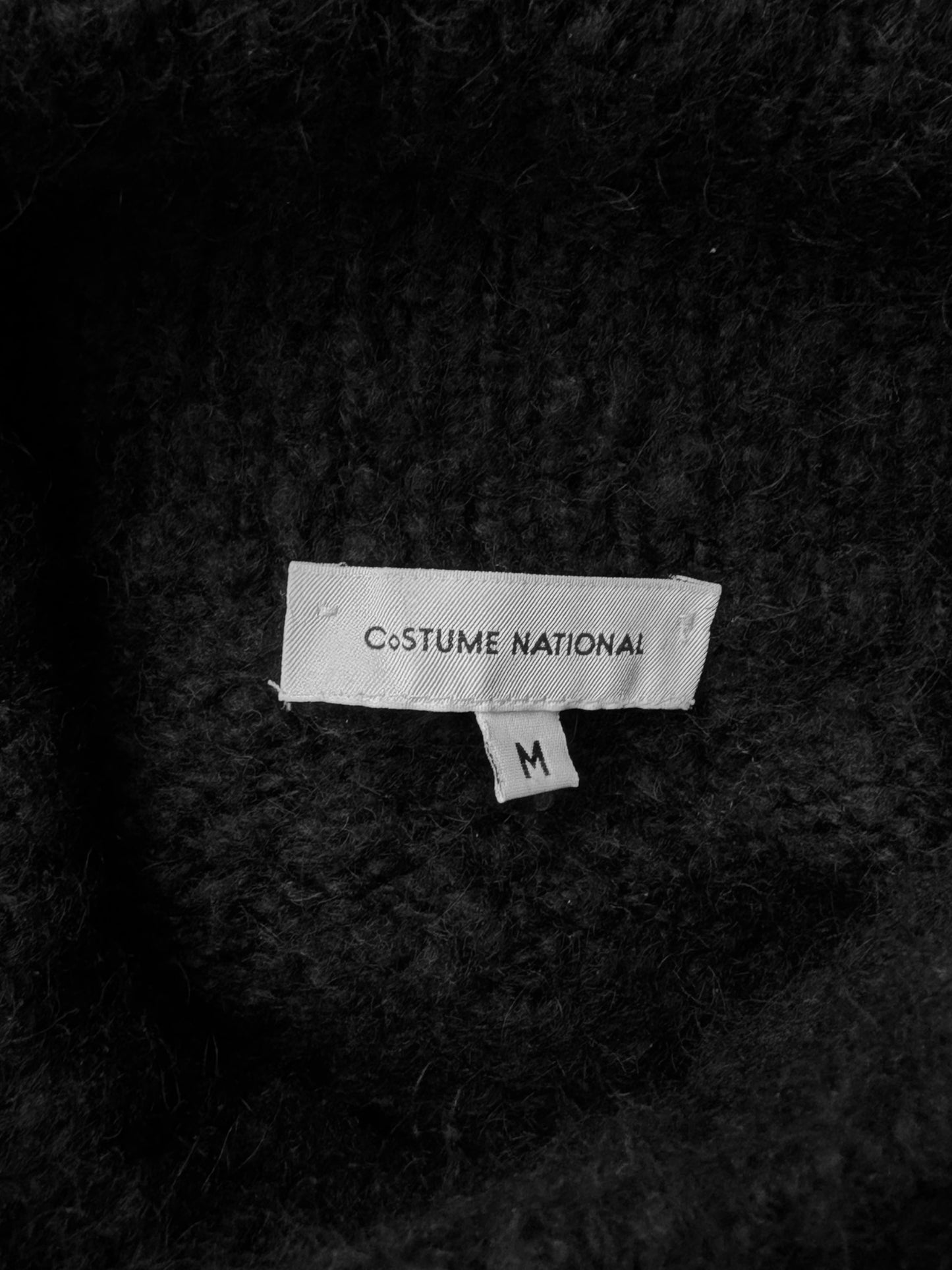 COSTUME NATIONAL FW2002 BLACK KNITTED FRINGED MINI DRESS