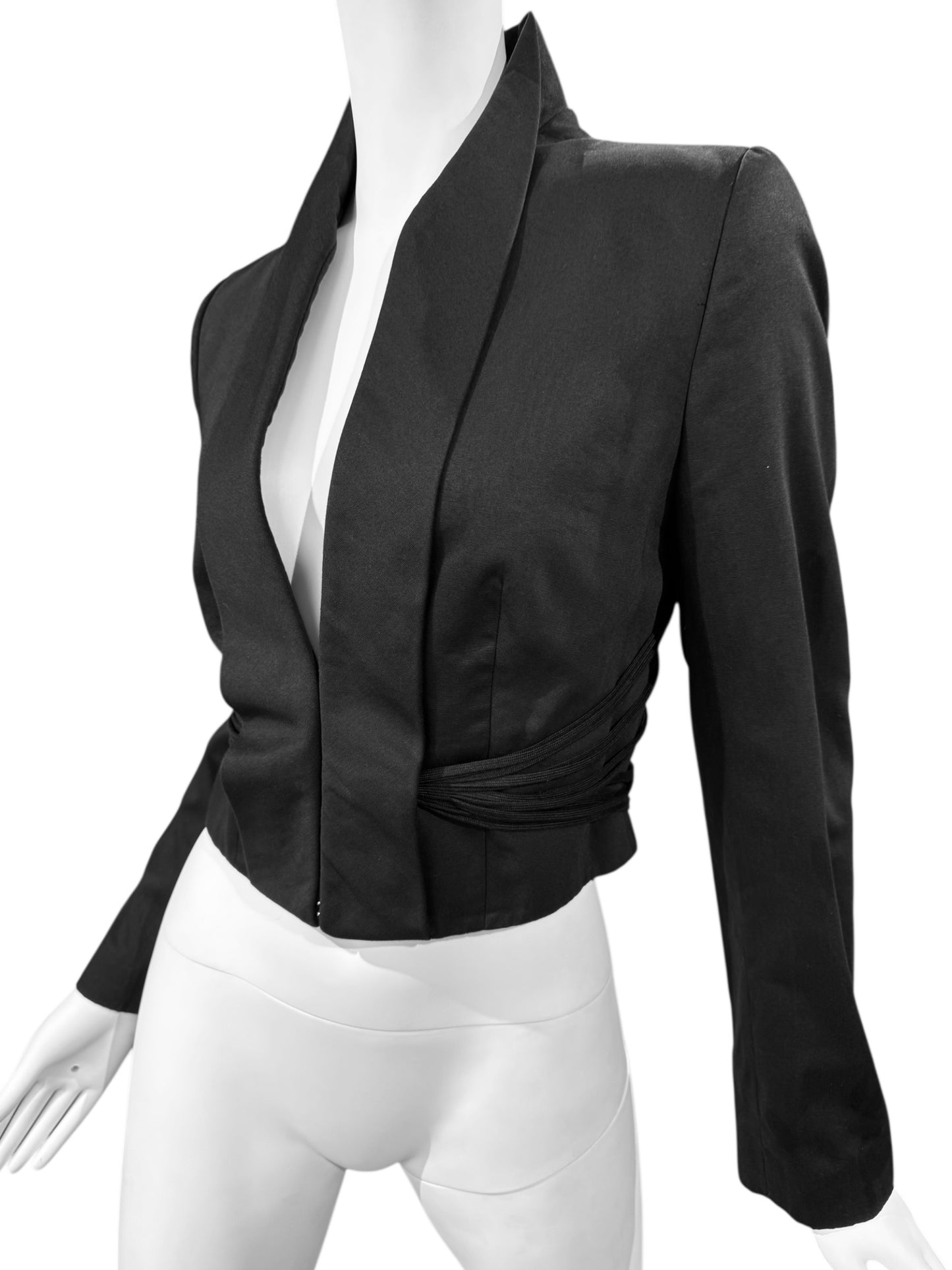 ALEXANDER MCQUEEN SS2002 «THE DANCE OF THE TWISTED BULL» BLACK LACE-UP BLAZER
