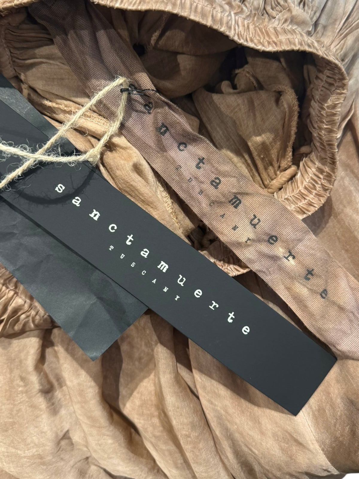 SANCTAMUERTE 2020s RUST LAYERED MAXI SKIRT