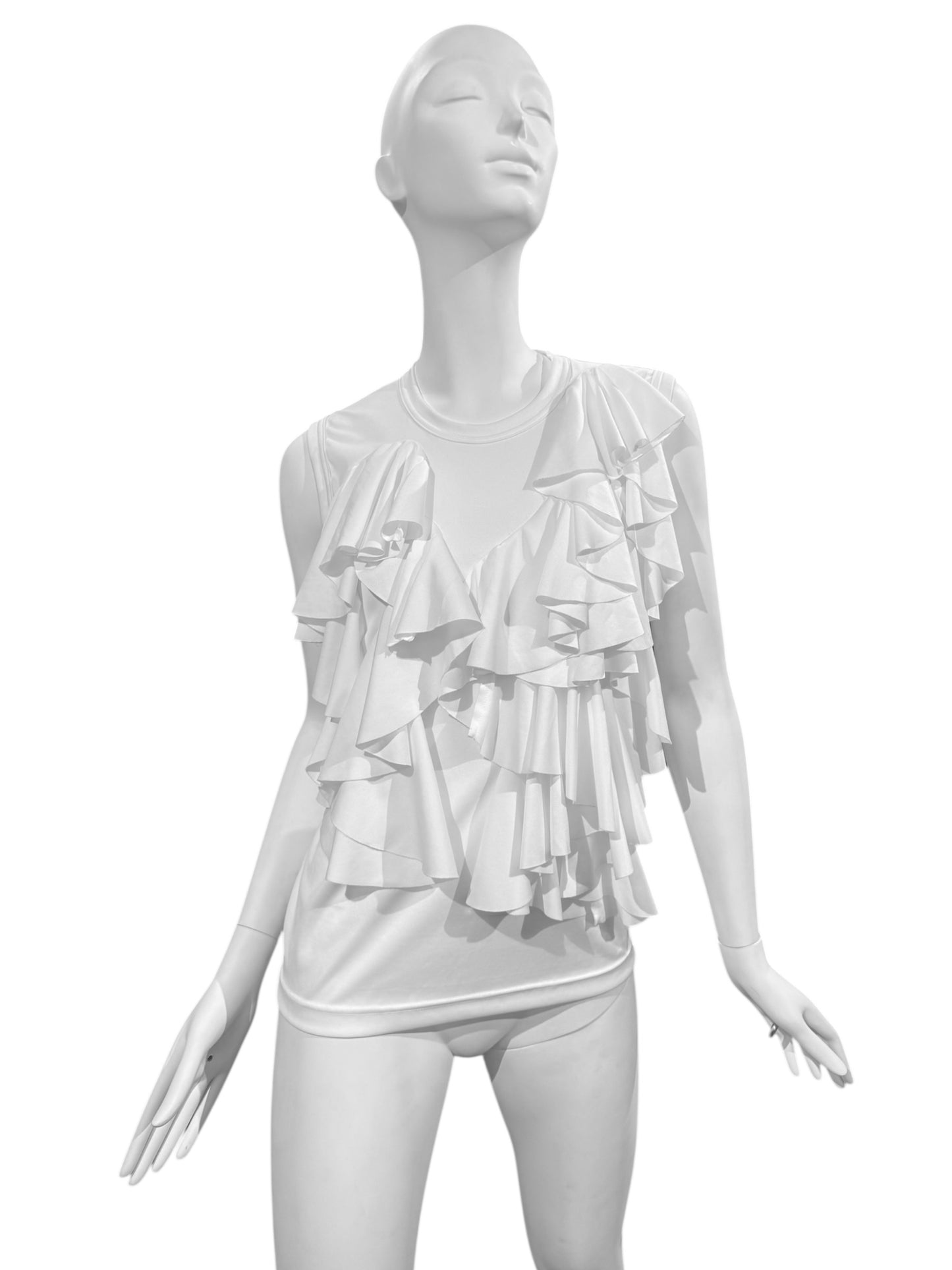 COMME DES GARÇONS FW2022 WHITE RUFFLES TANK TOP