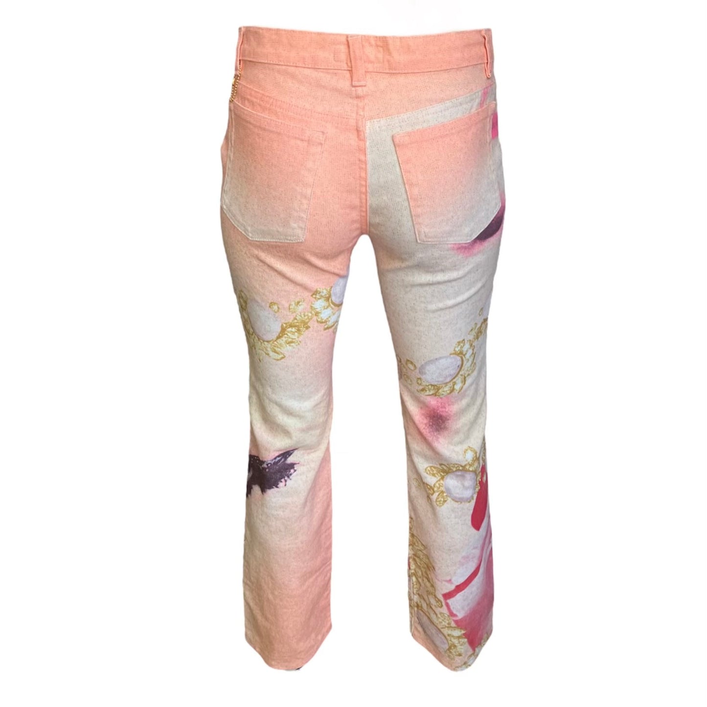 ROBERTO CAVALLI SS2001 DAISY PRINT JEANS