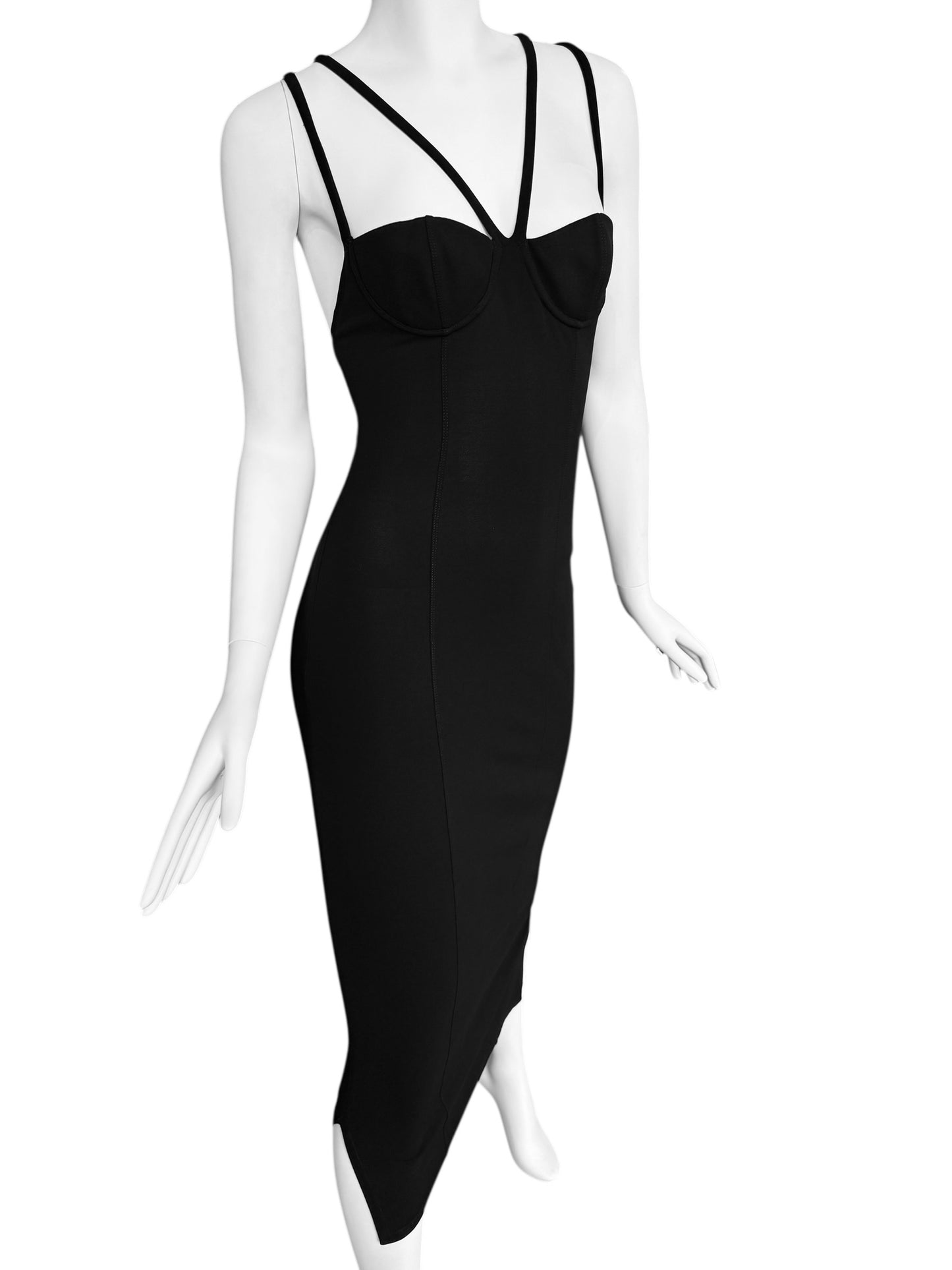 PLEIN SUD SS1992 BLACK DOUBLE STRAP MAXI DRESS