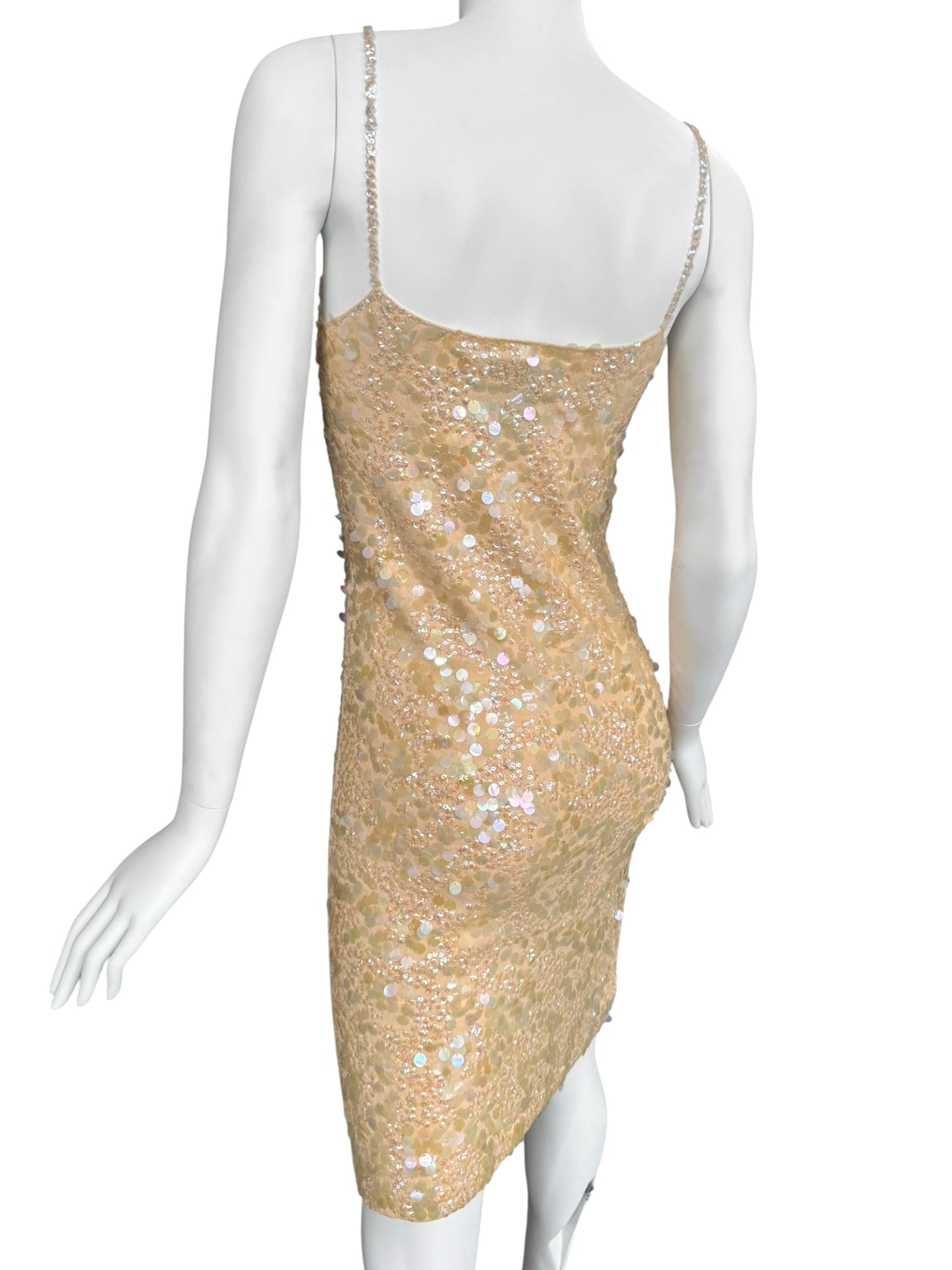 PLEIN SUD SS2000 YELLOW EMBELLISHED MIDI DRESS