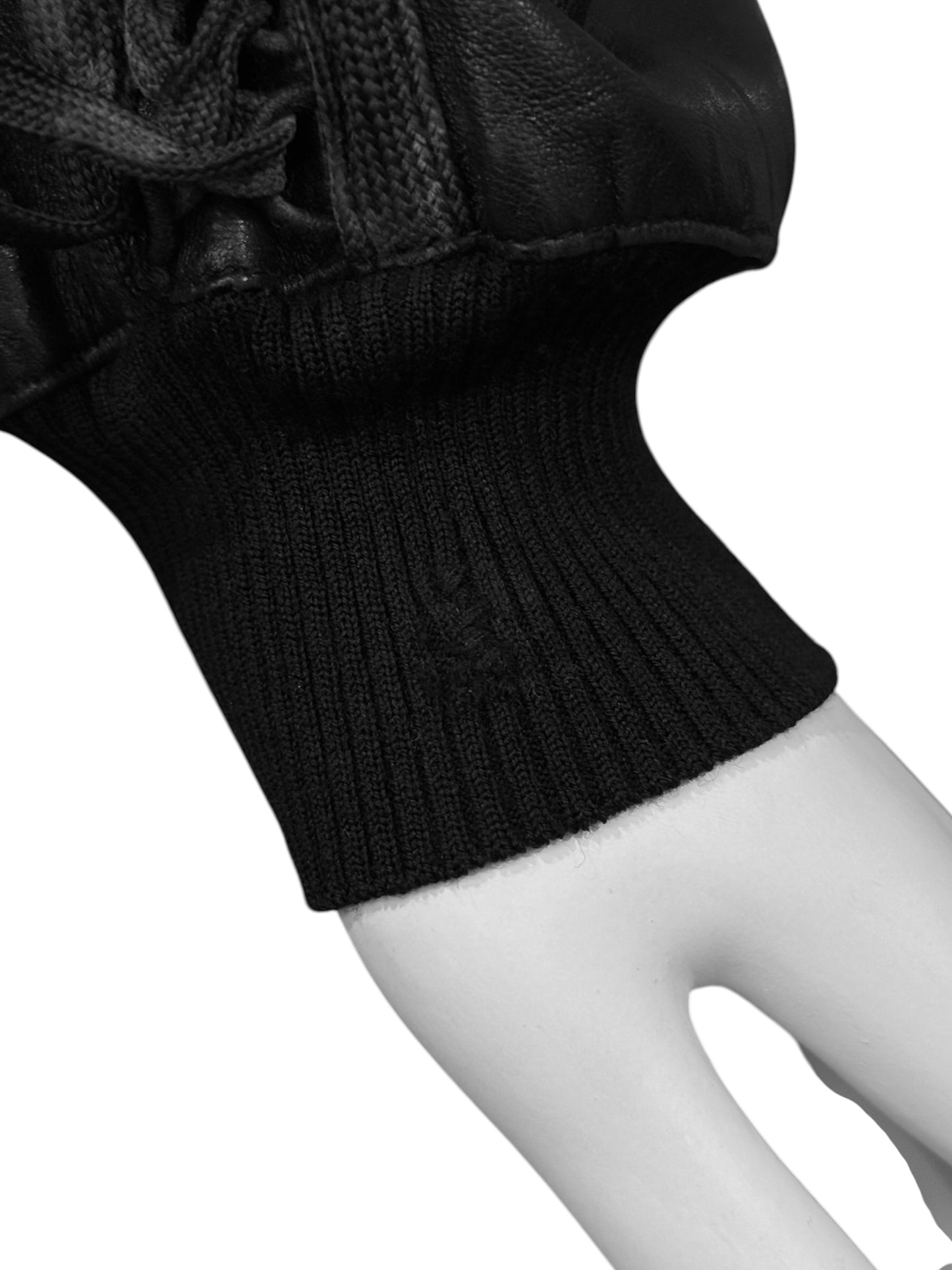 DIOR FW2002 BLACK LEATHER LACE-UP JACKET
